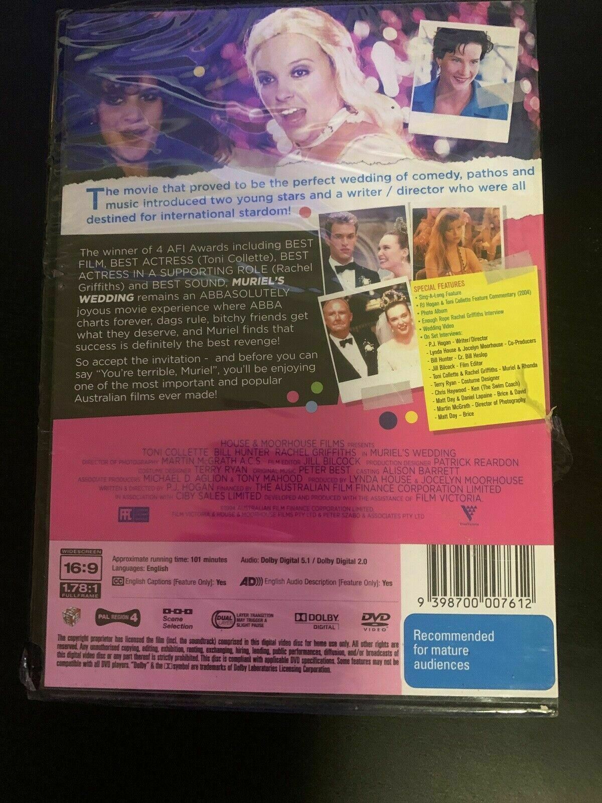 *New Sealed* Muriel's Wedding - 20th Anniversary Sing-along Edition (DVD, 1994)