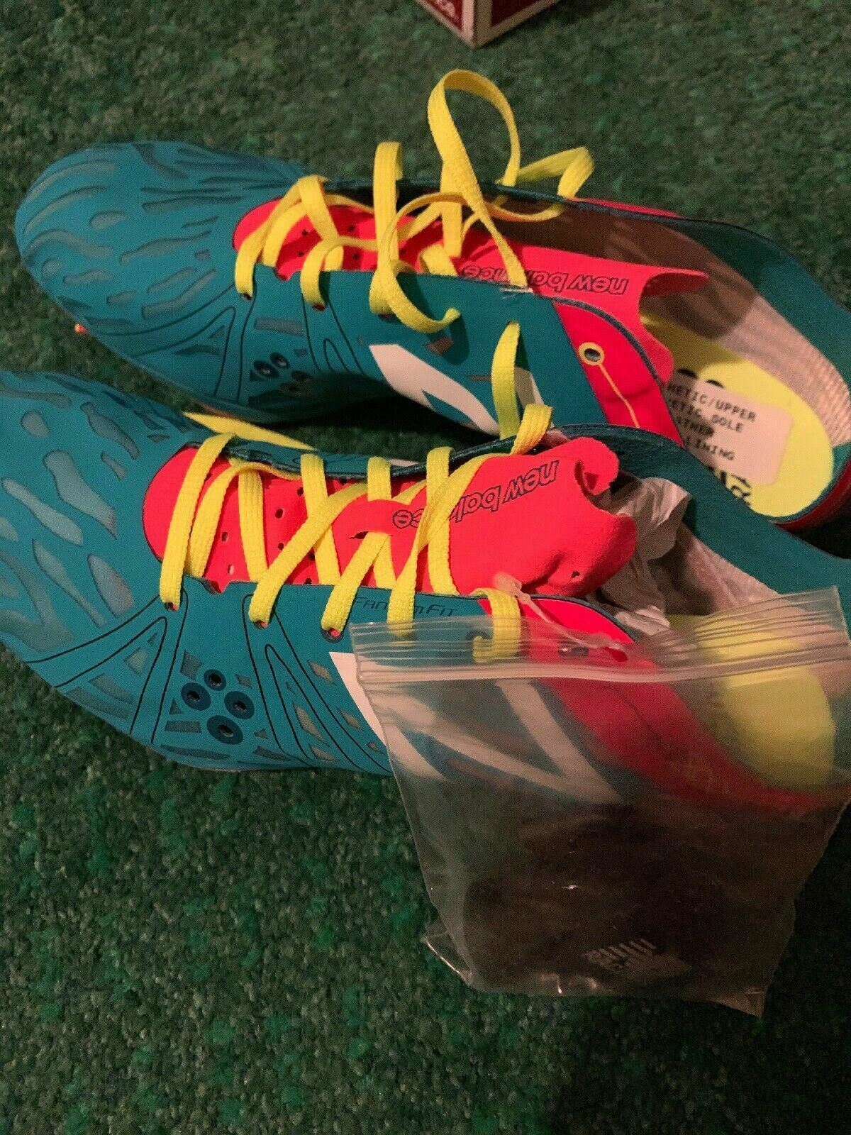 NEW BALANCE Blue Red LaceUp LIGHTWEIGHT RUNNING TRACK SHOES Cleats UK 7.5 US 9.5