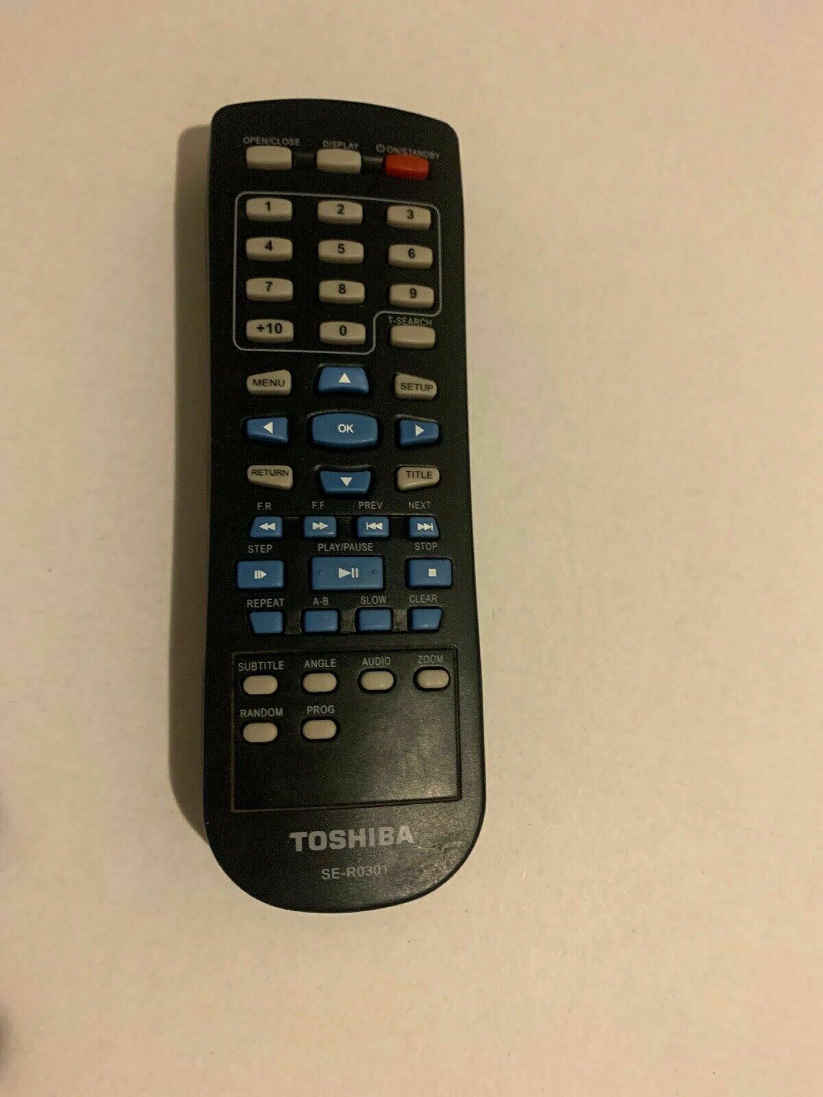 Genuine Toshiba SE-R0301 DVD Player Remote Control TESTED Cleaned Good