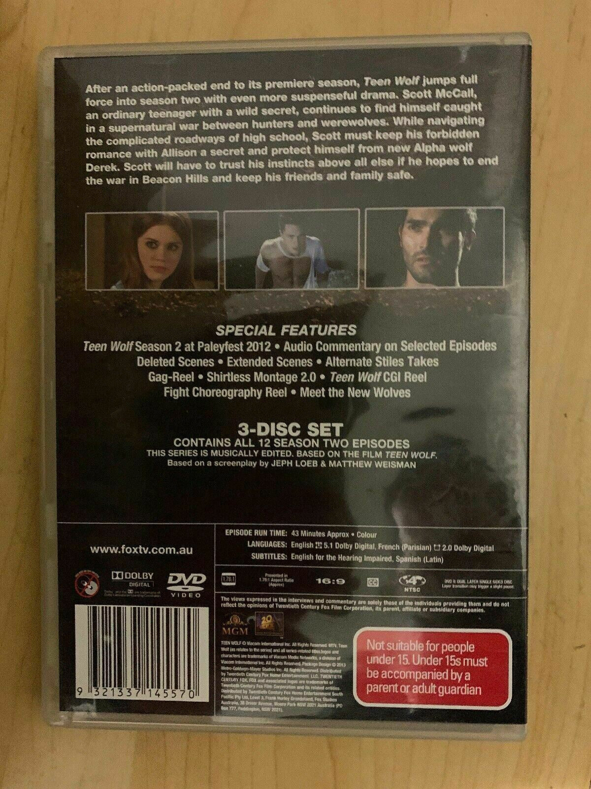 Teen Wolf : Season 2 (DVD, 2013, 3-Disc Set)