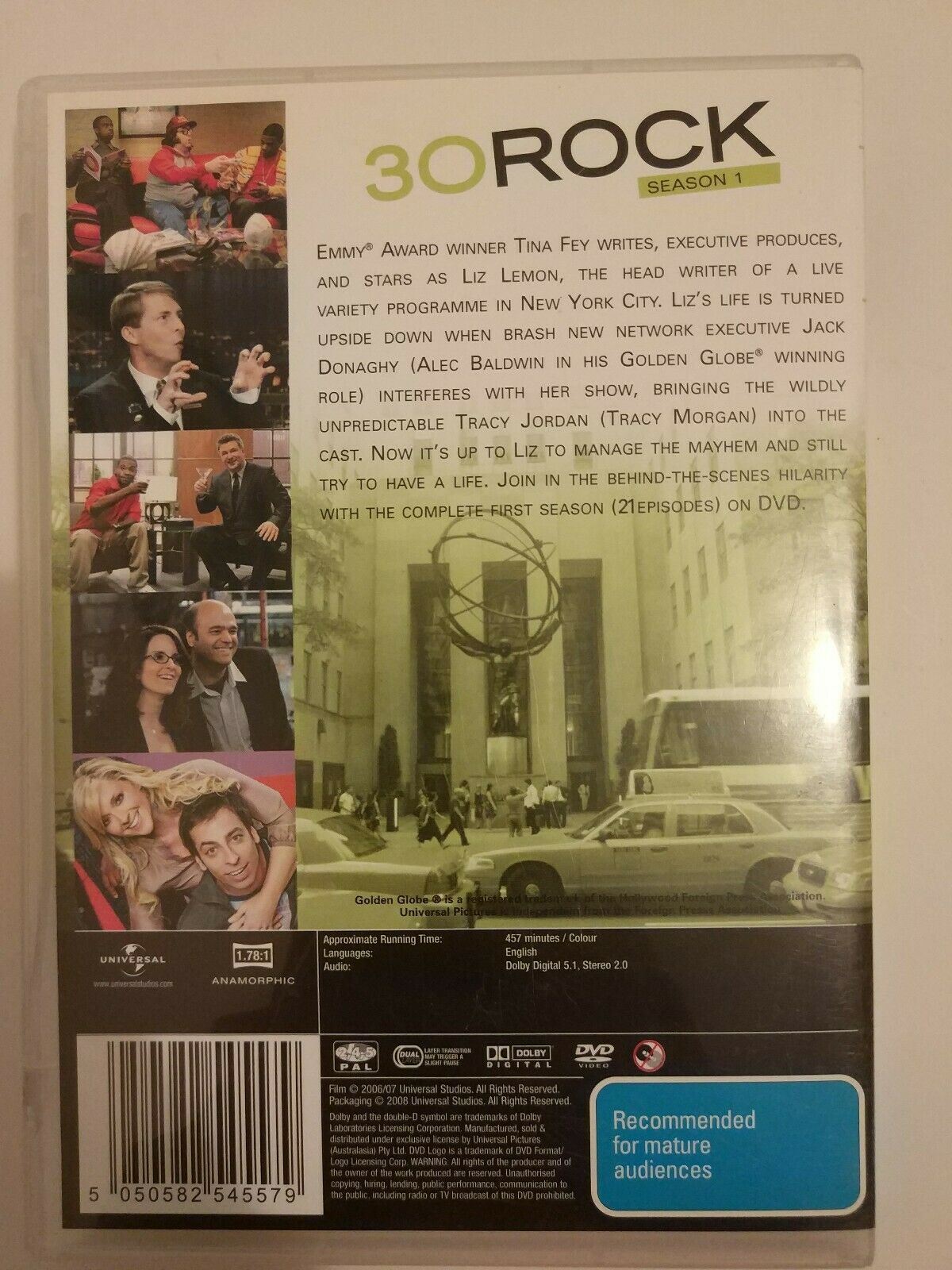 30 Rock : Season 1 (DVD, 2008, 3-Disc Set) Region 4