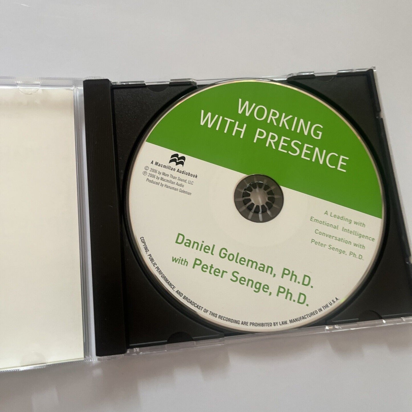 Working with Presence by Daniel Goleman (Audiobook CD, 2007)