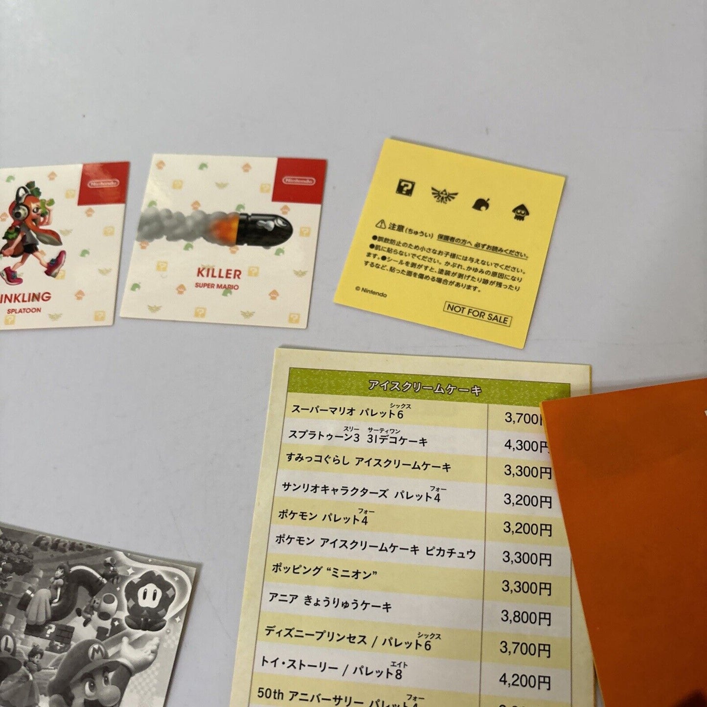 Super Mario Stickers And Baskin Robbins Promo Flyers