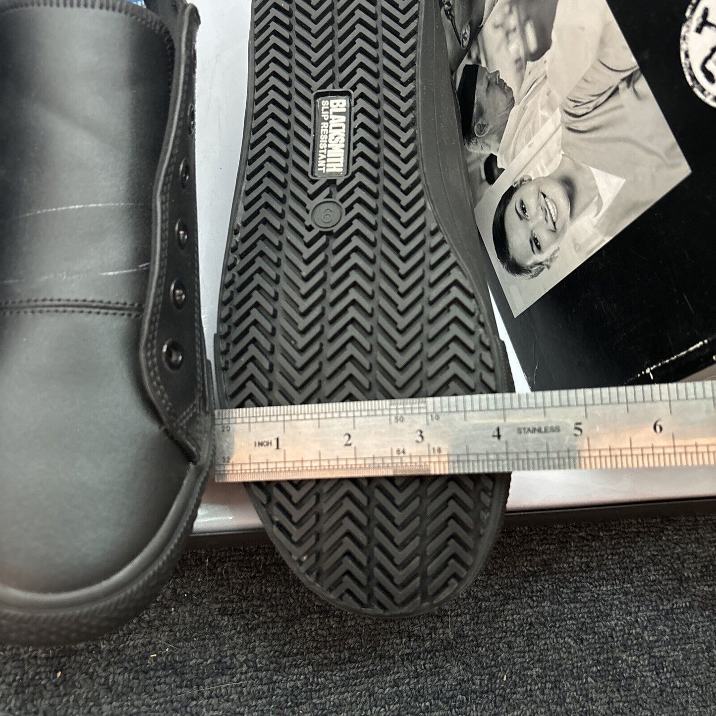 Blacksmith Work Shoes Unisex Leather Slip Resistant Black UK9 Malibu