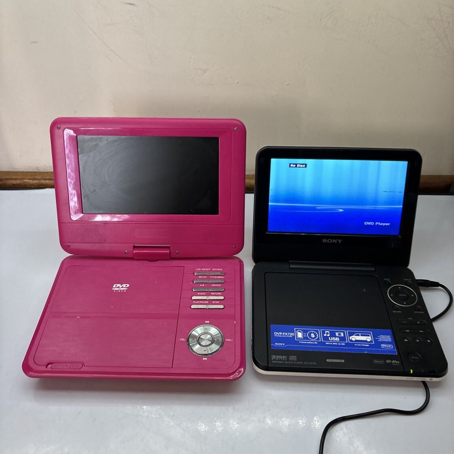 Sony & Audiosonic Portable DVD Player *Not Working - For Parts Or Repair*