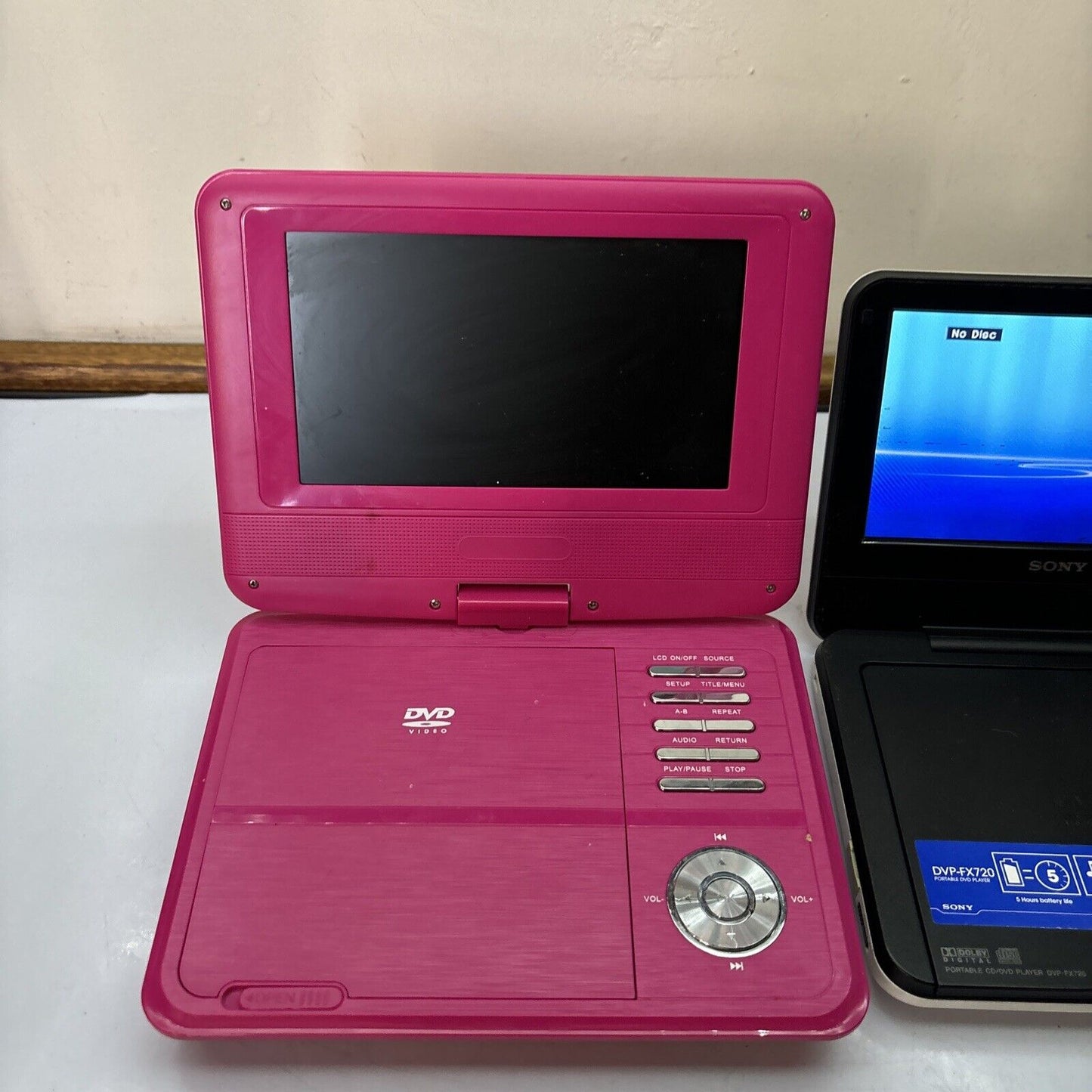 Sony & Audiosonic Portable DVD Player *Not Working - For Parts Or Repair*