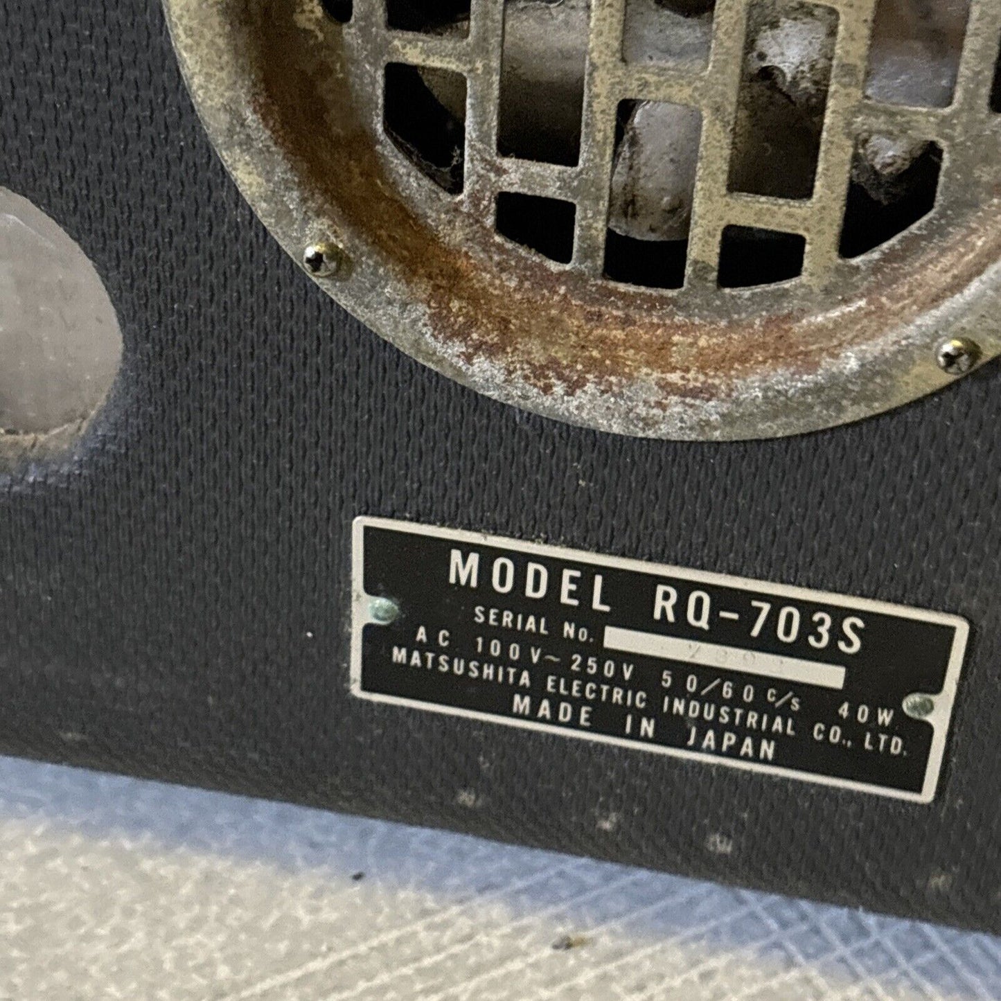 National Sound Monitor System Reel to Reel Model RQ-703S *For Parts Or Repair*