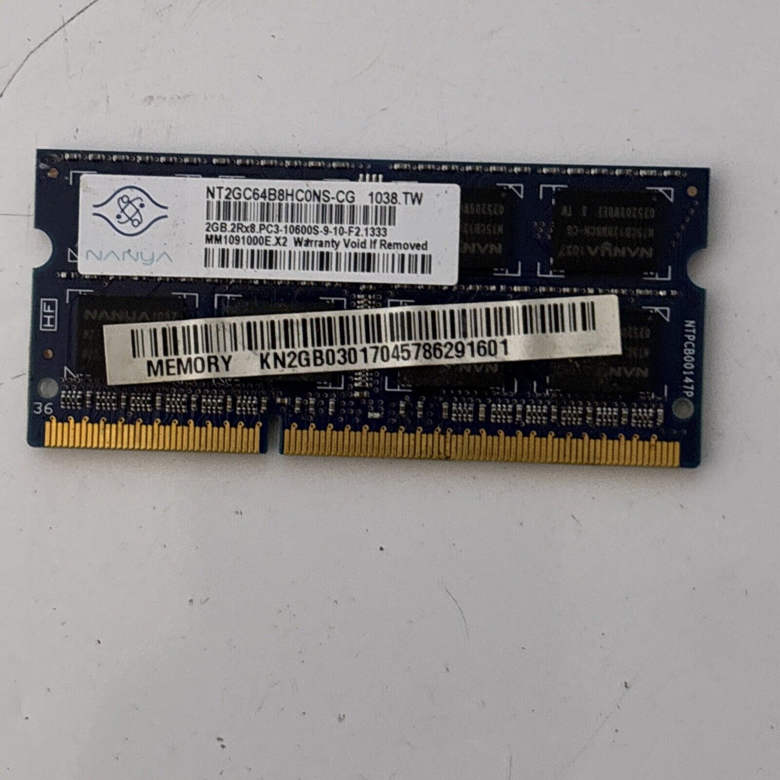2gb 2rx8 Pc3 Samsung 10600s 9 10 F2 Nanya 2GB RAM 2Rx8 PC3-10600S-9-10-F2 – Retro Unit