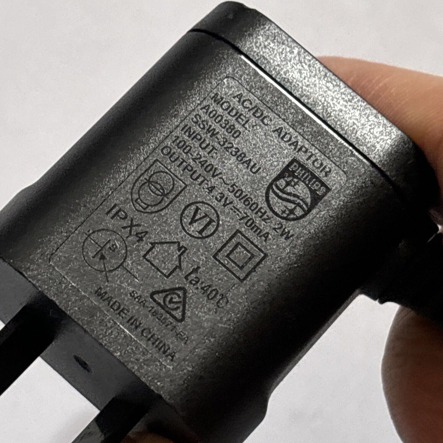 Philips AC Adapter A0038 4.3V 70mA For Shaver