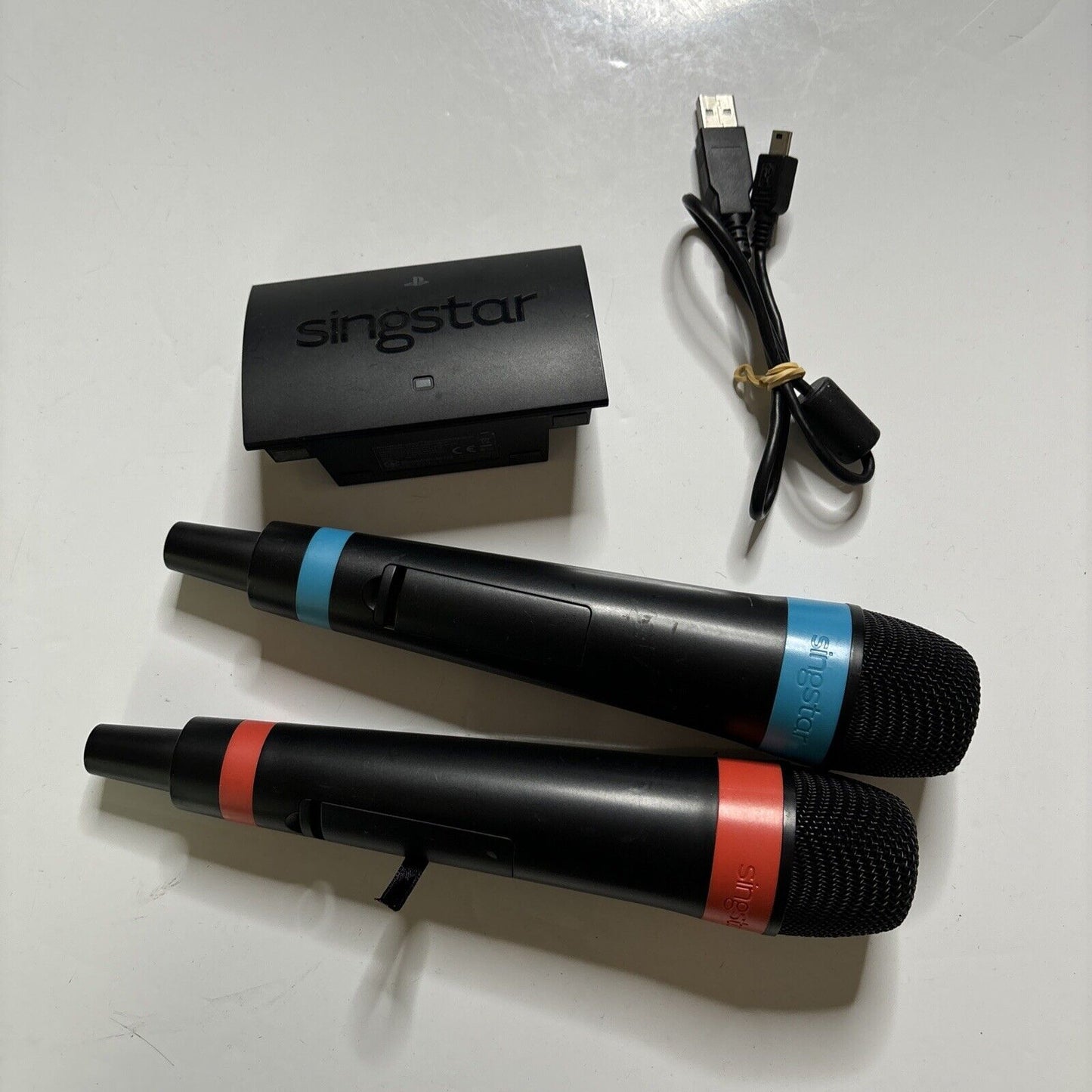 2x SingStar Wireless Microphone & Receiver For Sony Playstation 3 PS3