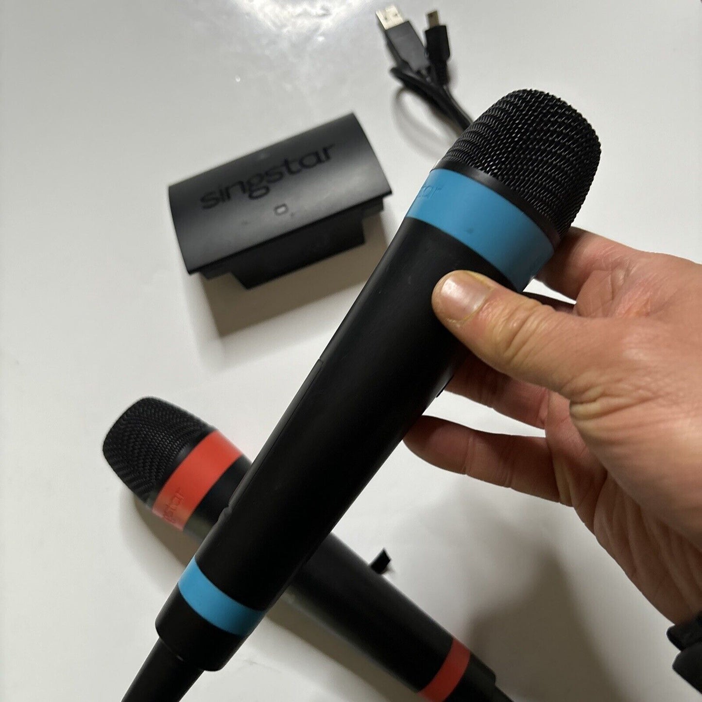 2x SingStar Wireless Microphone & Receiver For Sony Playstation 3 PS3