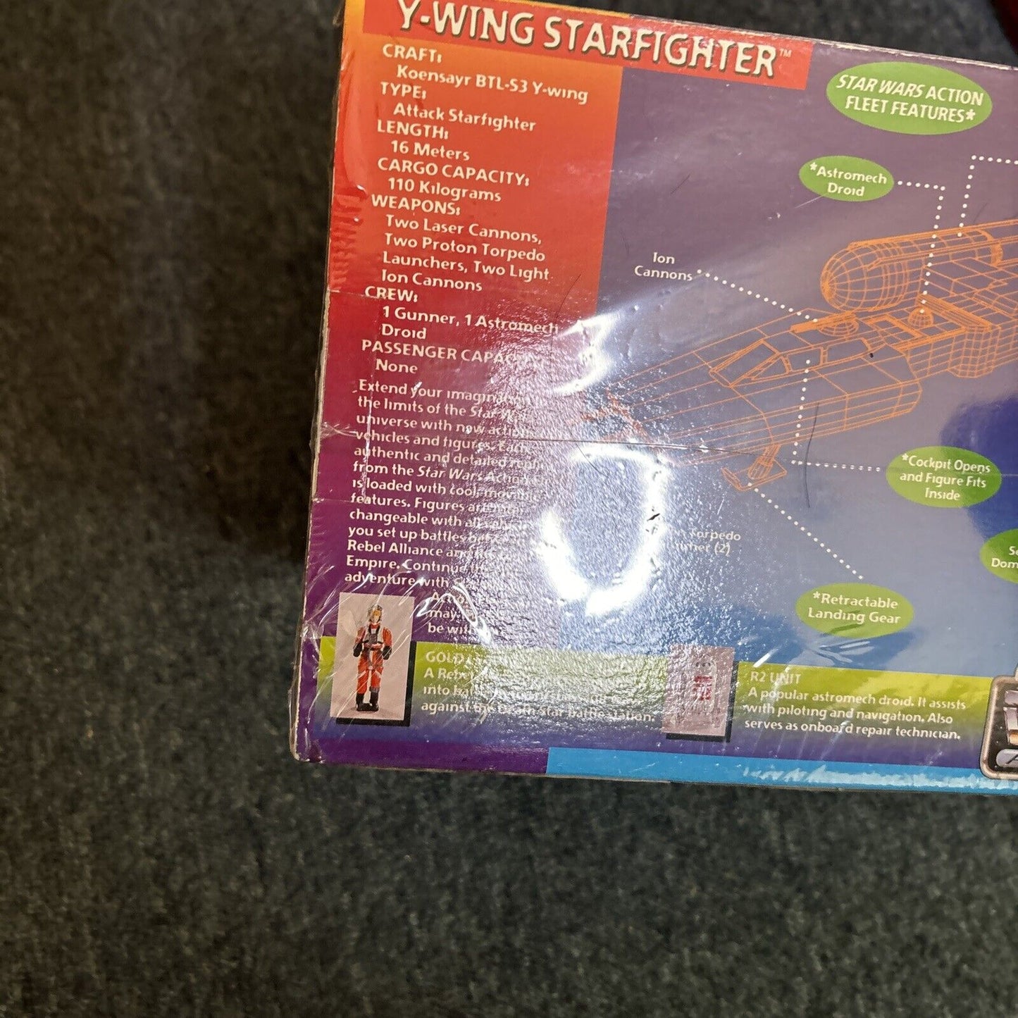 Star Wars Action Fleet Y-Wing Starfighter Galoob 1996 Micro Machines