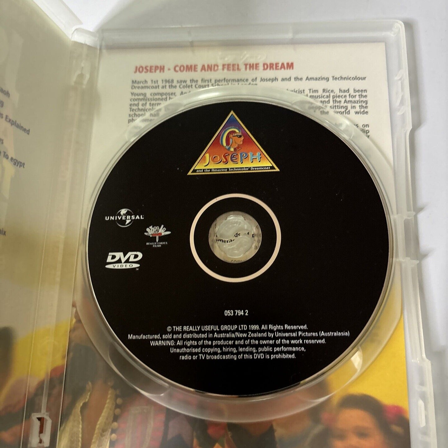 Joseph and the Amazing Technicolor Dreamcoat (DVD, 1999) Joan Collins Region 4