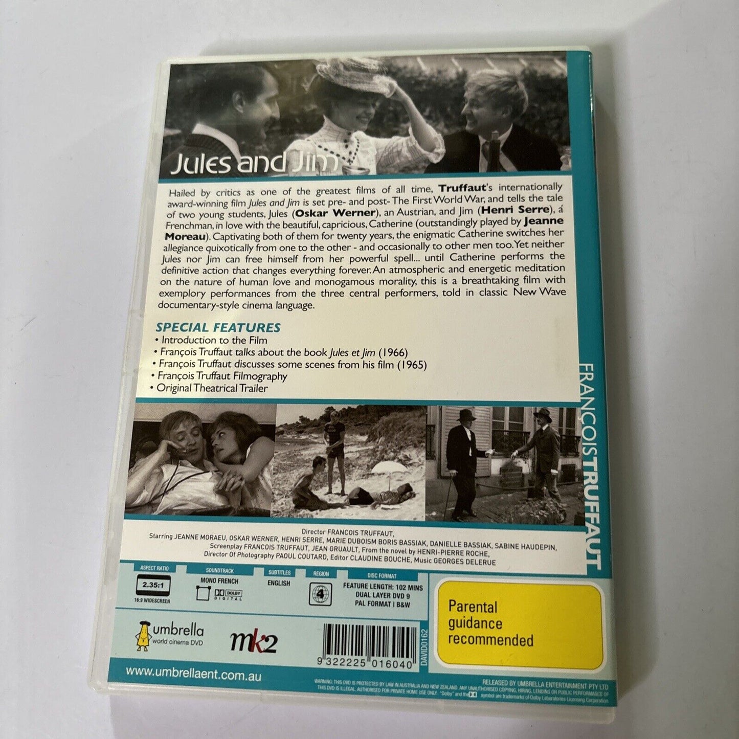 Jules and Jim (DVD, 1962) Henri Serre, Oskar Werner, Jeanne Moreau NEW Region 4