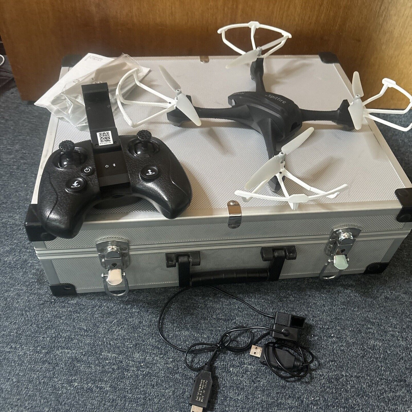 Spitfire Zero-X Drone & Case ZX-SFR *Untested - No Batteries - For Parts Only*