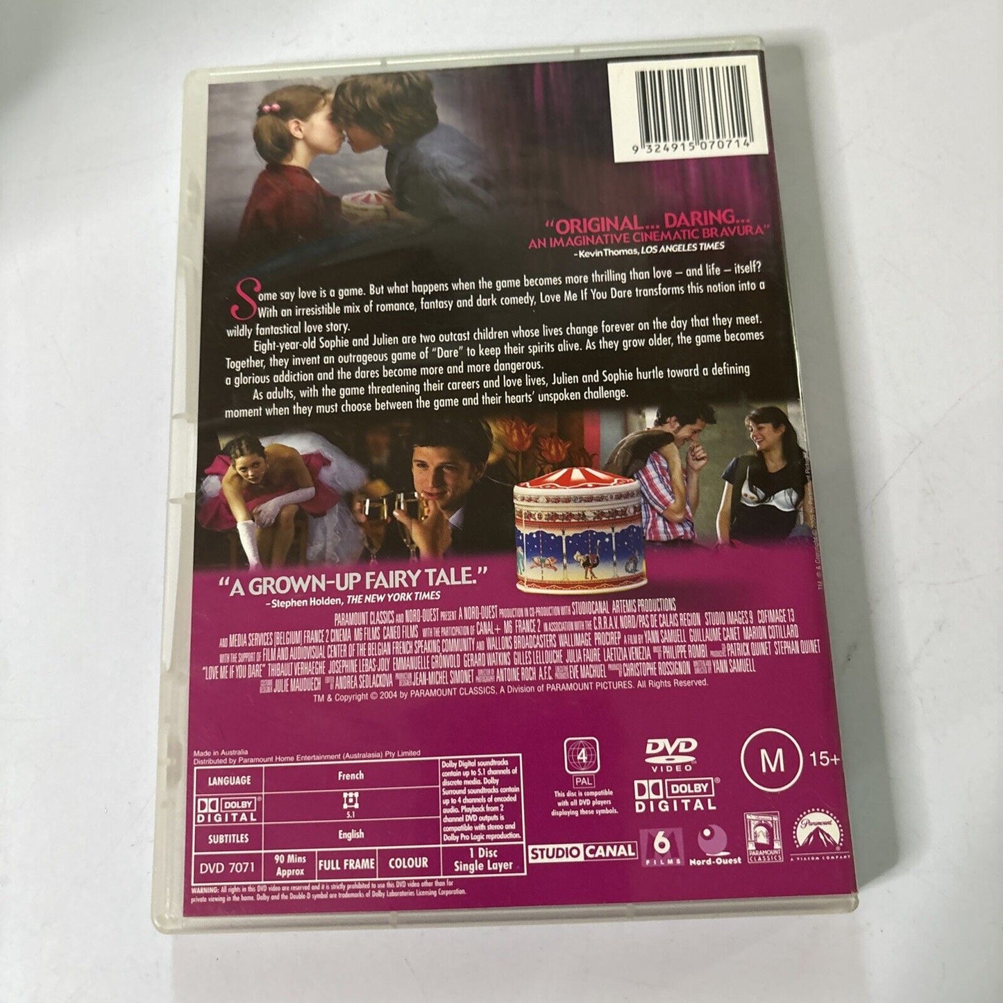 Love Me if You Dare (DVD, 2003) French Film With English Subtitles Region 4