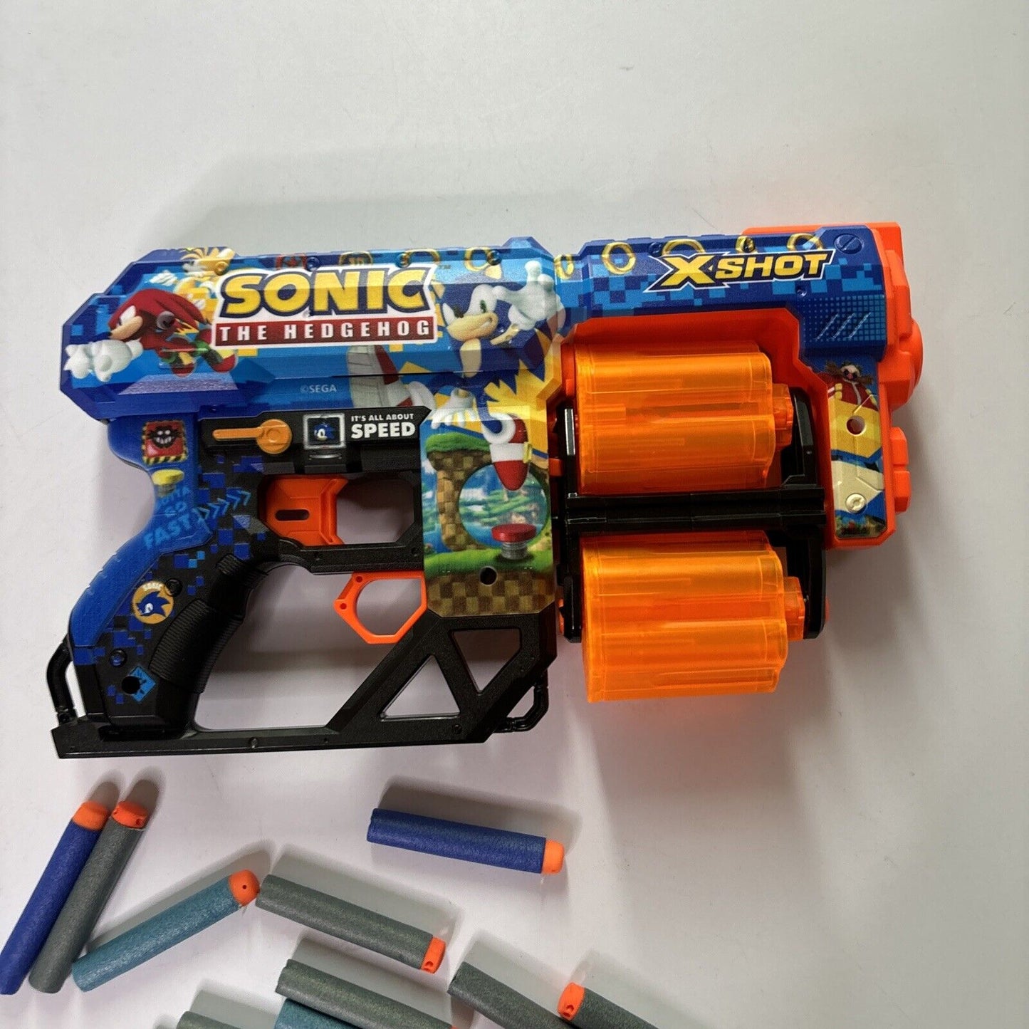 Zuru X-Shot Skins Sonic the Hedgehog Blaster Toy Gun w/12 Darts Kids Assorted 8+