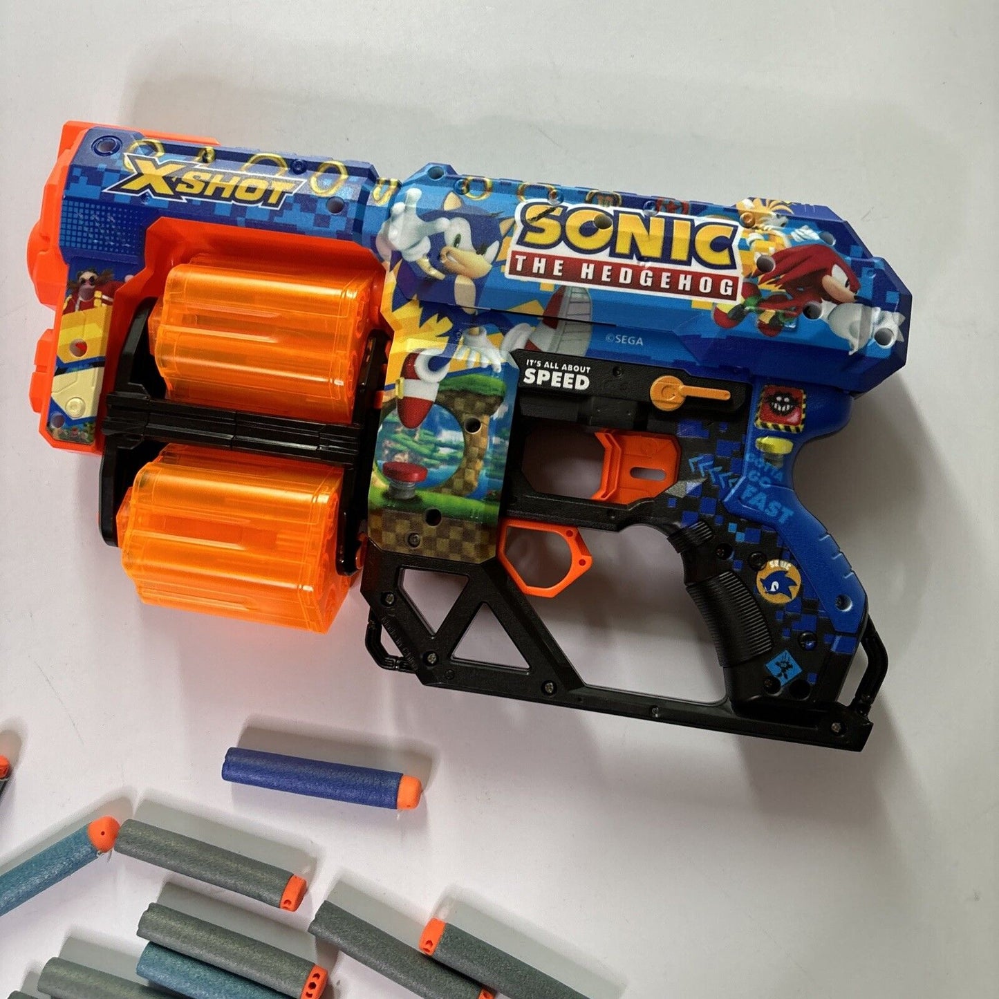 Zuru X-Shot Skins Sonic the Hedgehog Blaster Toy Gun w/12 Darts Kids Assorted 8+