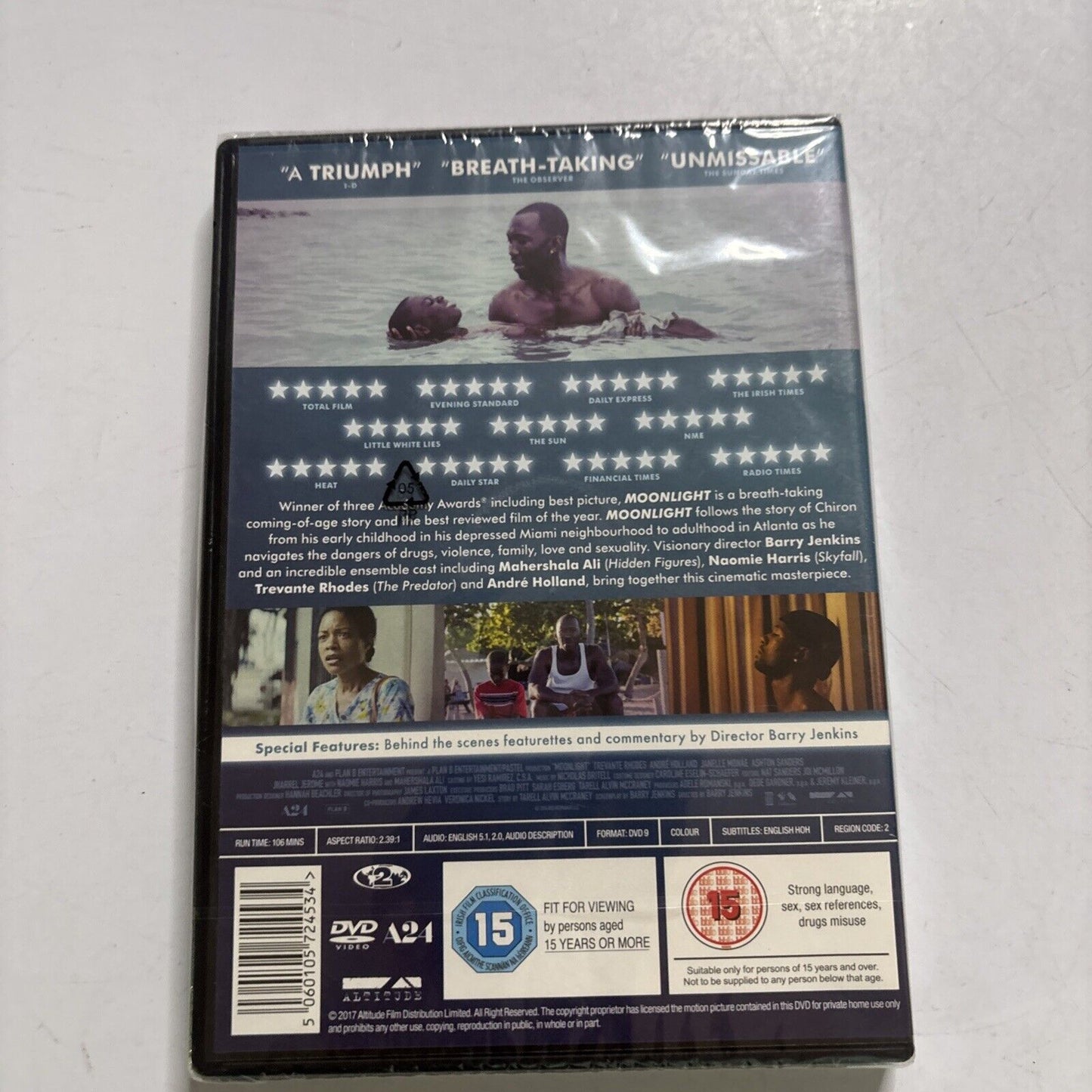 Moonlight (DVD, 2017) Mahershala Ali Region 2 *New Sealed*