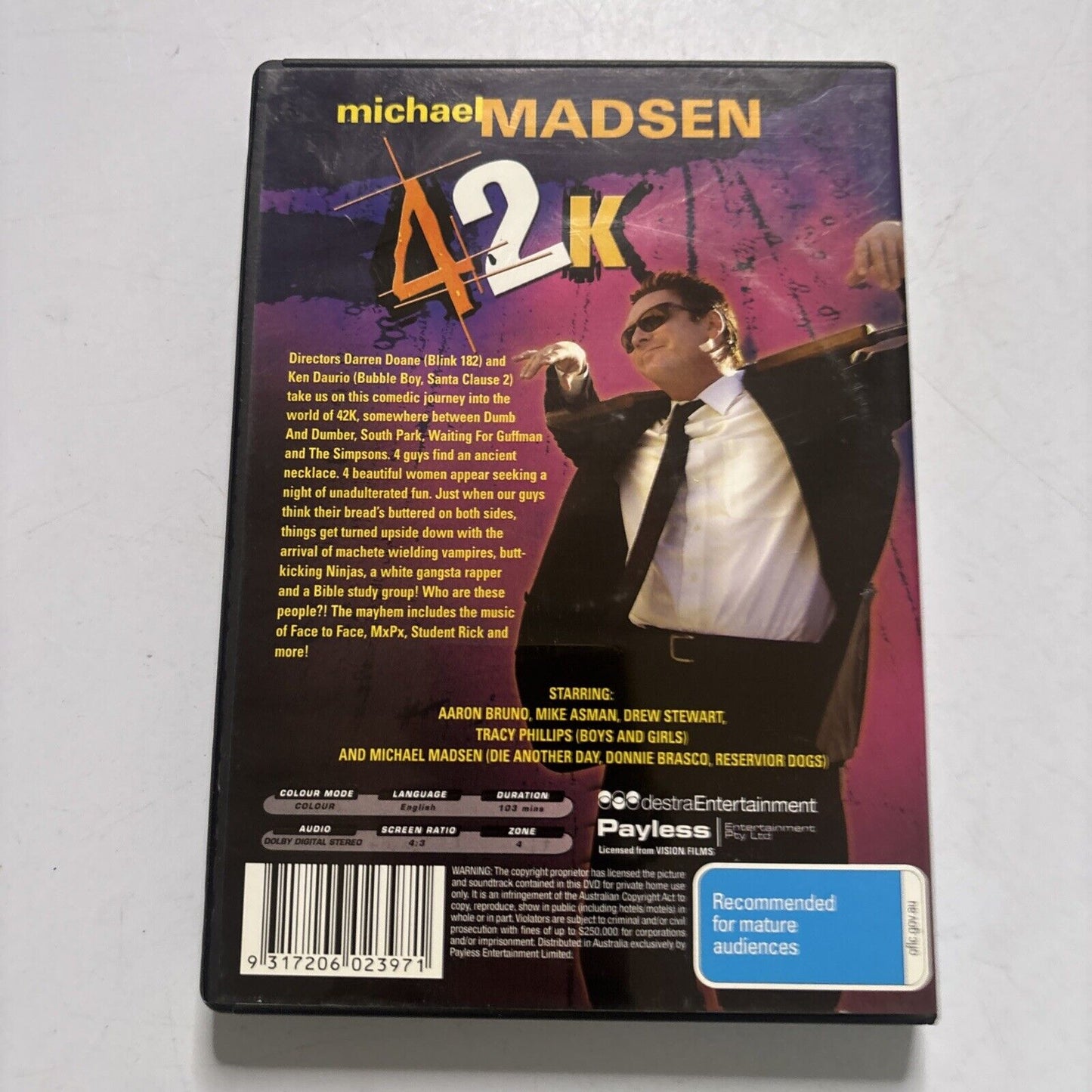 Michael Madsen: 42K (DVD, 2001) NEW Region 4