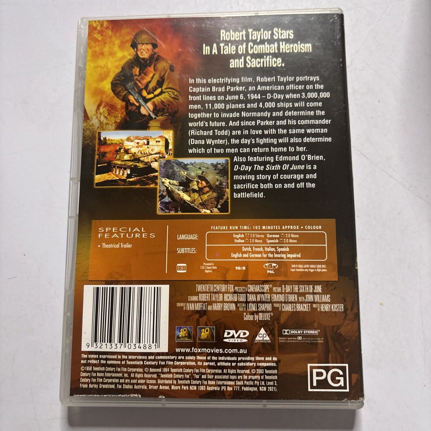 D-Day - The Sixth of June (DVD, 1956) Robert Taylor, Richard Todd Region 4