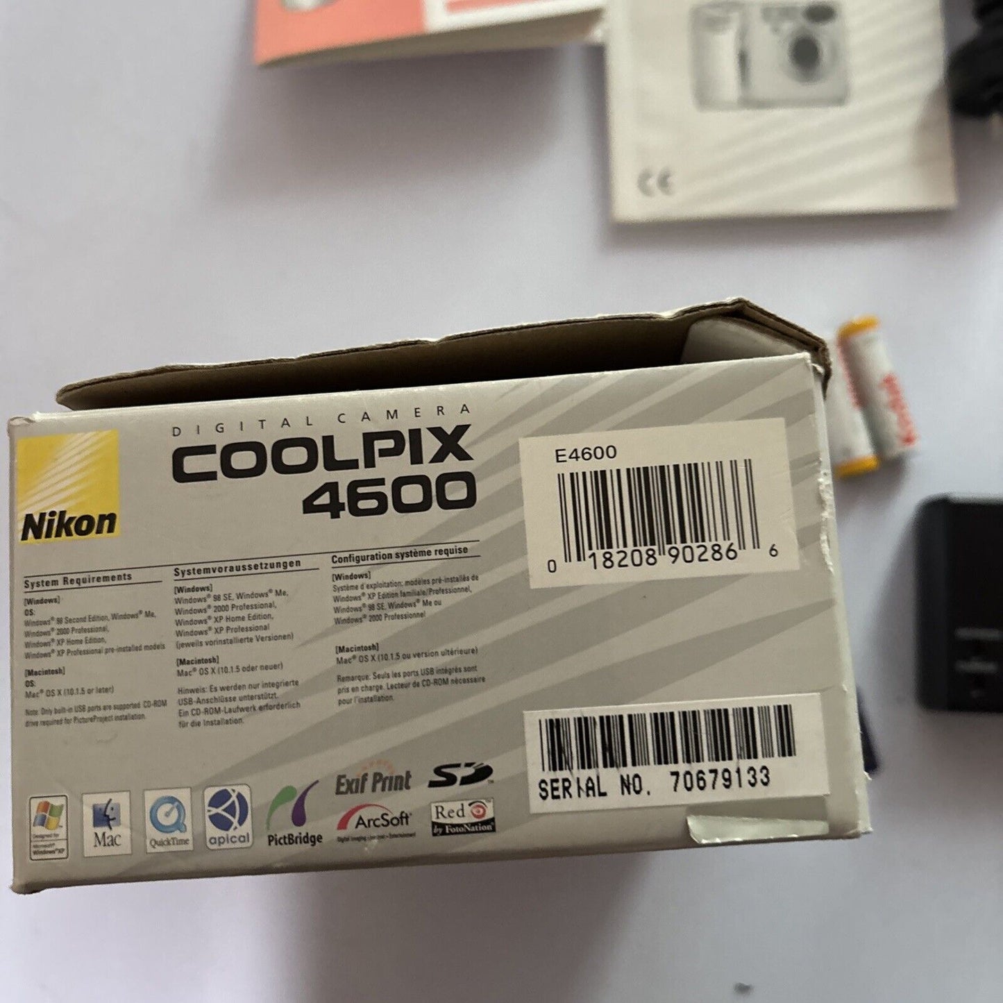 Nikon Coolpix 4600 Digital Camera With Battery & Charger 512mb SD Card 4.0MP