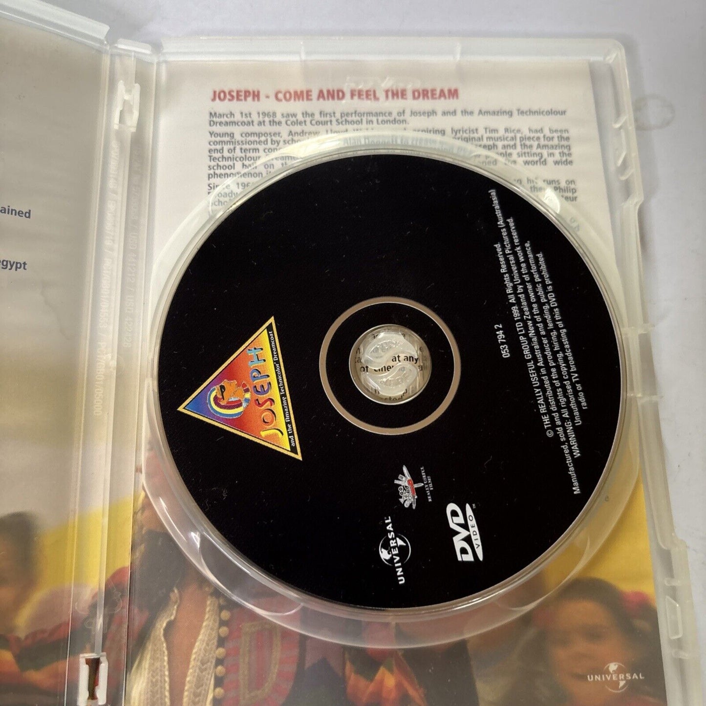 Joseph and the Amazing Technicolor Dreamcoat (DVD, 1999) Joan Collins Region 4