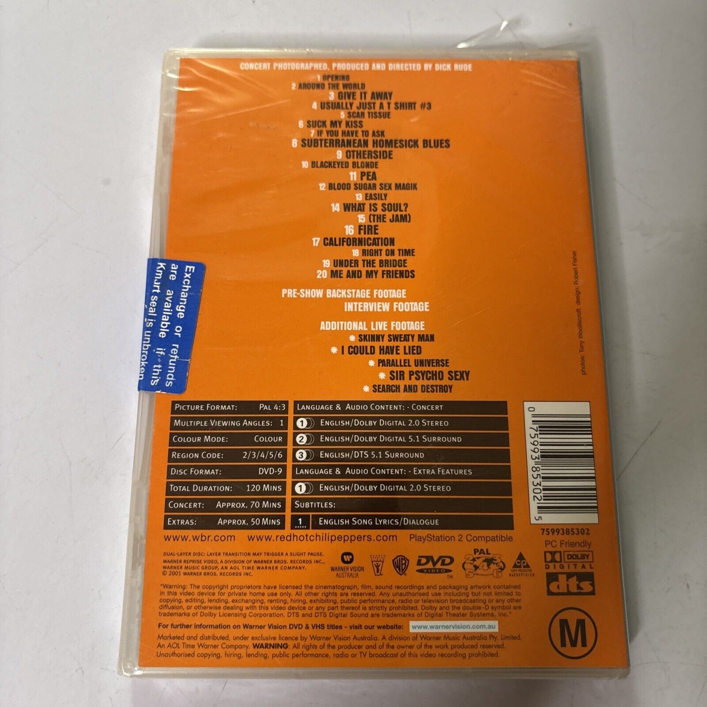 Red Hot Chili Peppers - Off the Map (DVD, 2001) Region 4 &2 *New Sealed*