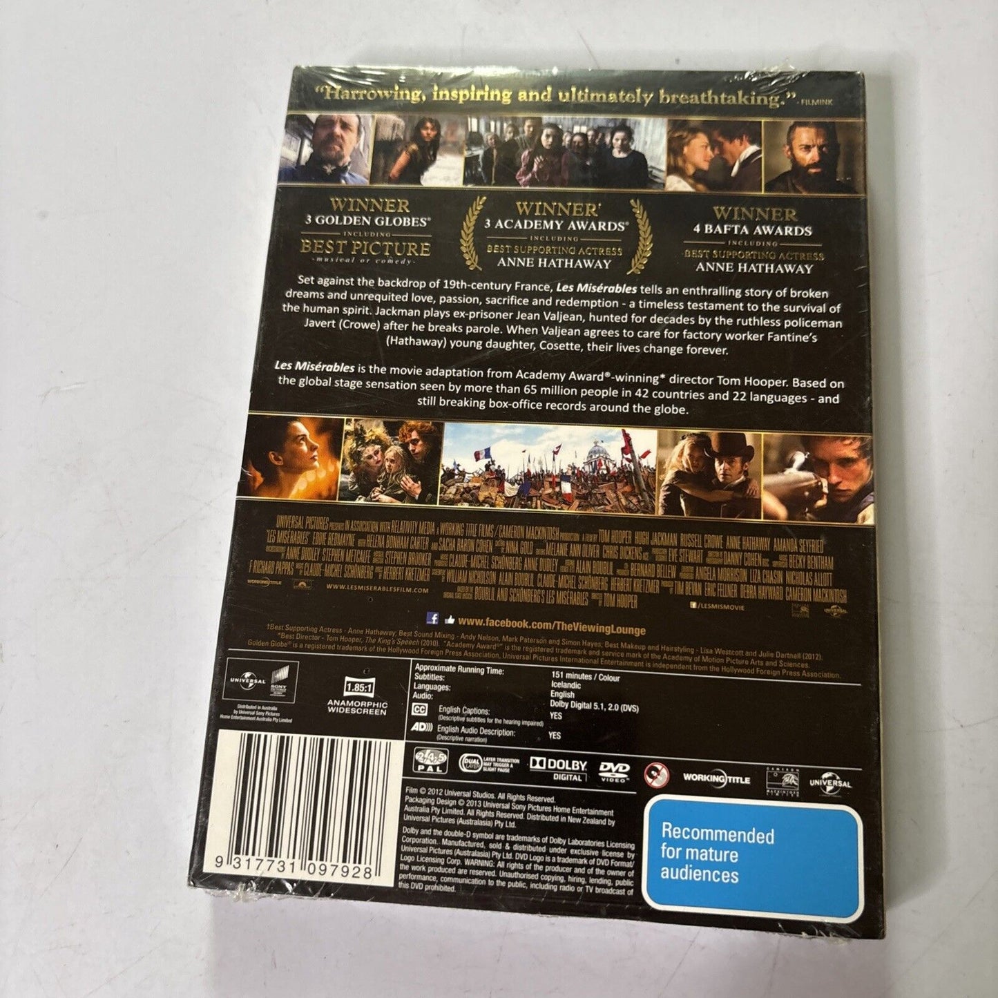 Les Miserables - The Musical Phenomenon (DVD, 2012) Hugh Jackman Region 4 & New