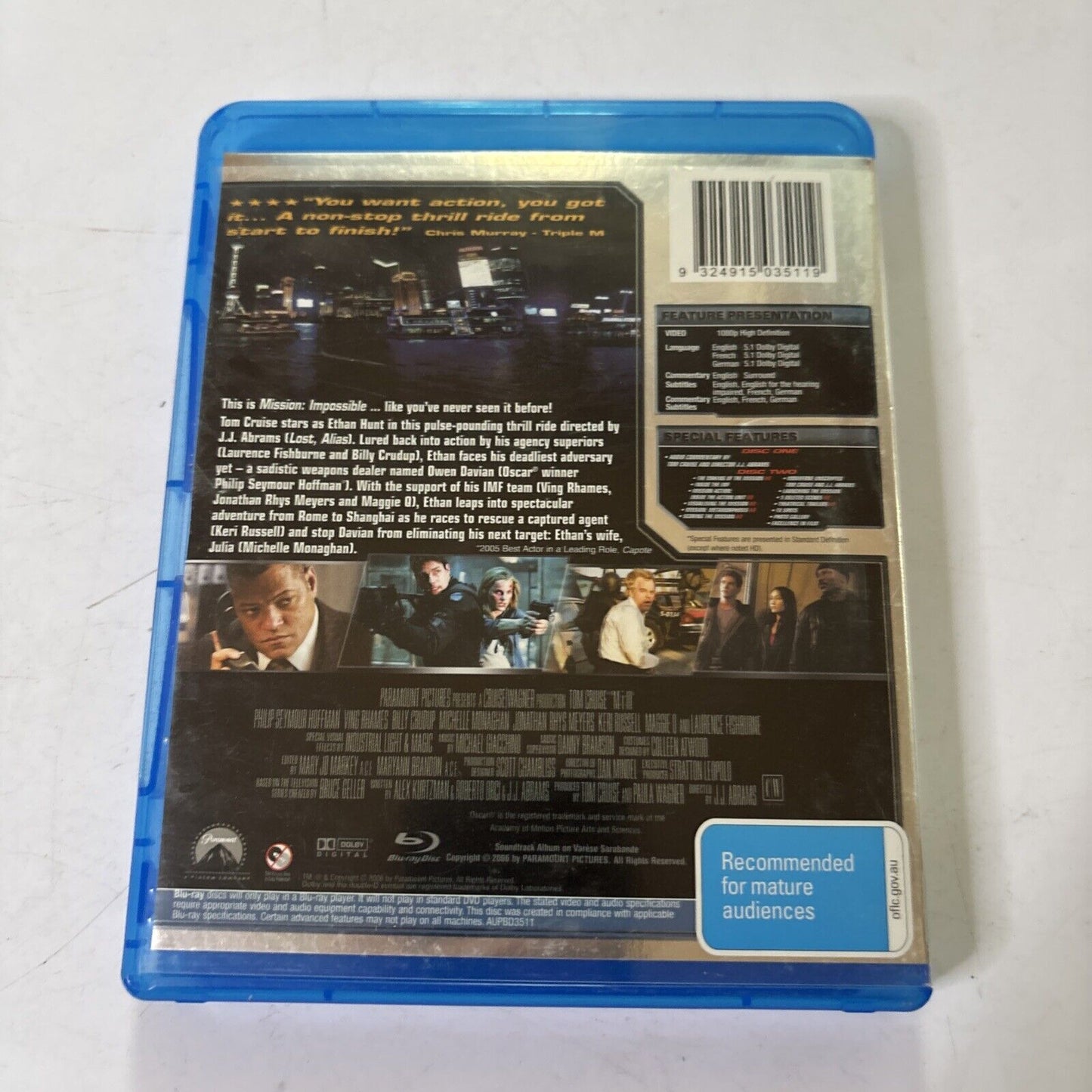 Mission Impossible 3 - Collectors Edition (Blu-ray, 2006, 2-Disc) Region B