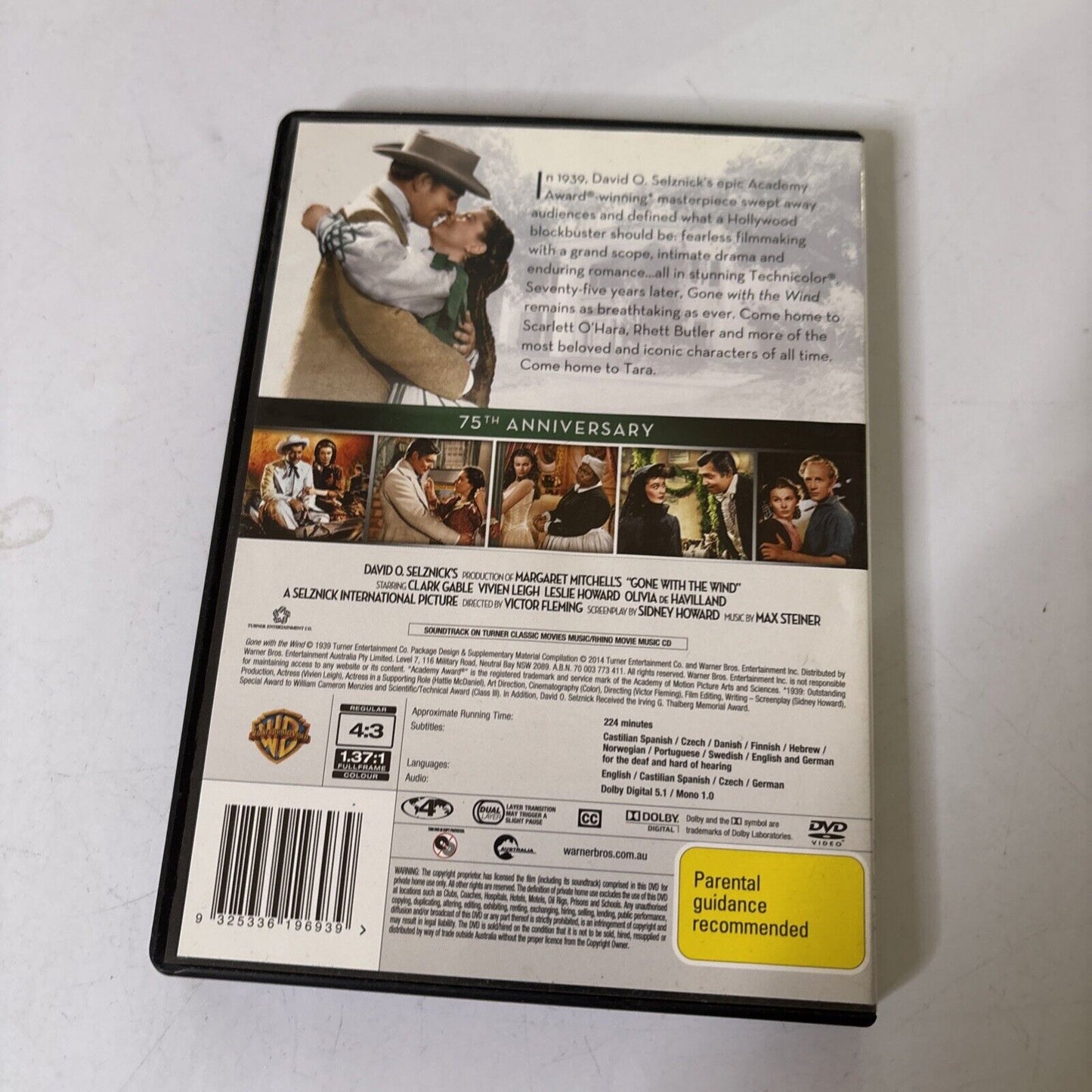 Gone with the Wind - 75th Anniversary Edition (DVD, 1939) Clark Gable Region 4