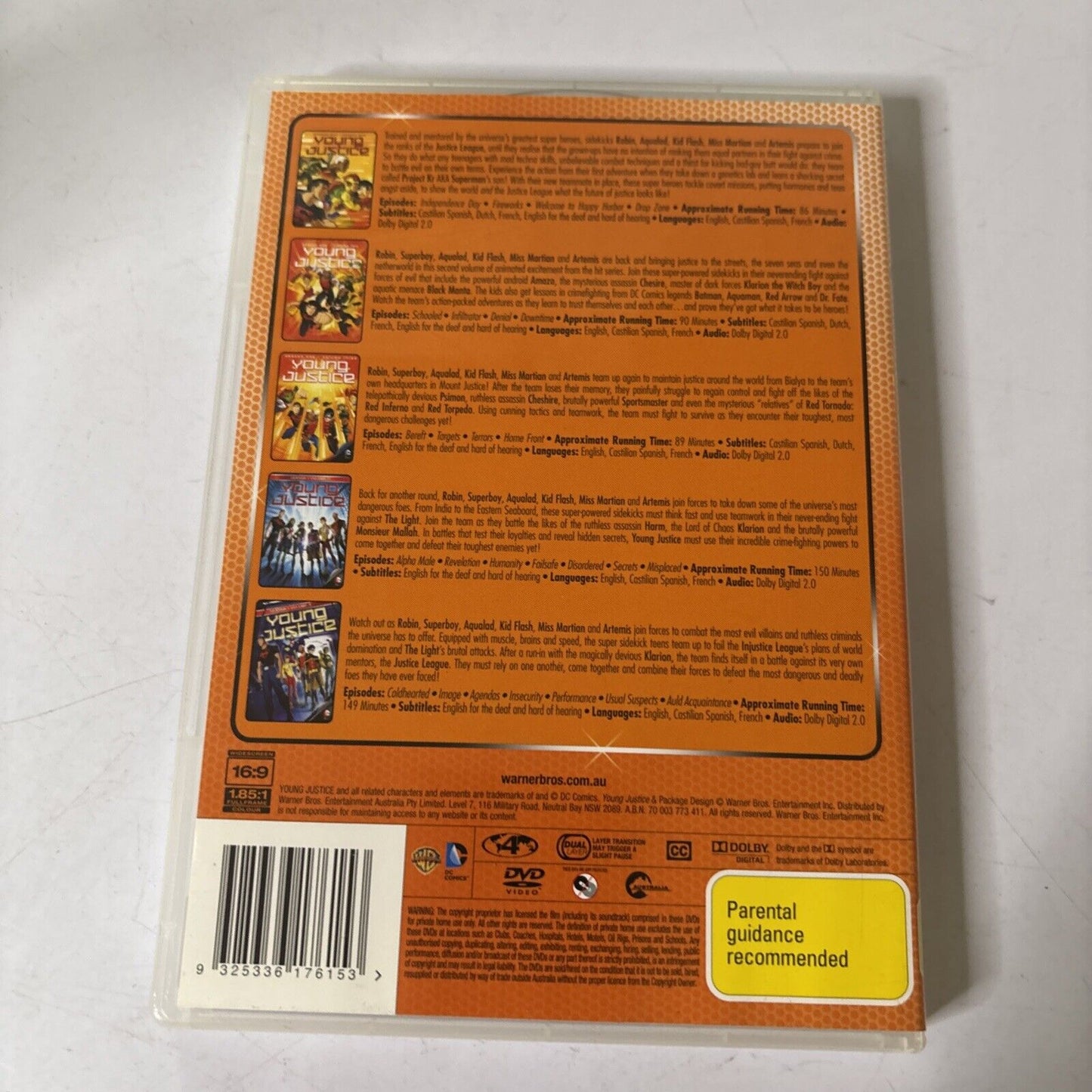 Young Justice : Season 1 : Vol 1-5 (DVD, 2013, 5-Disc) Region 4