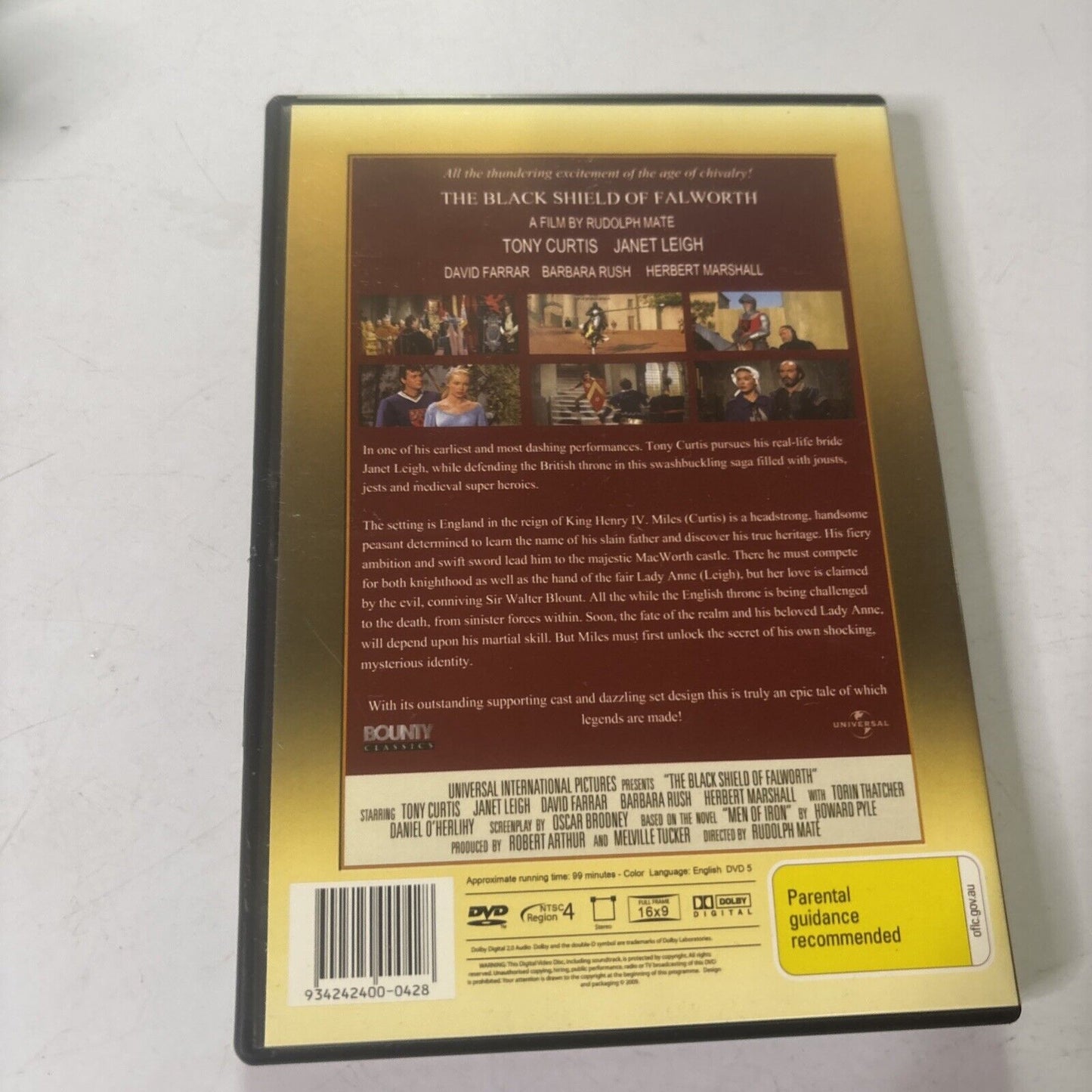 The Black Shield Of Fallsworth (DVD, 1954) Tony Curtis, Janet Leigh Region 4