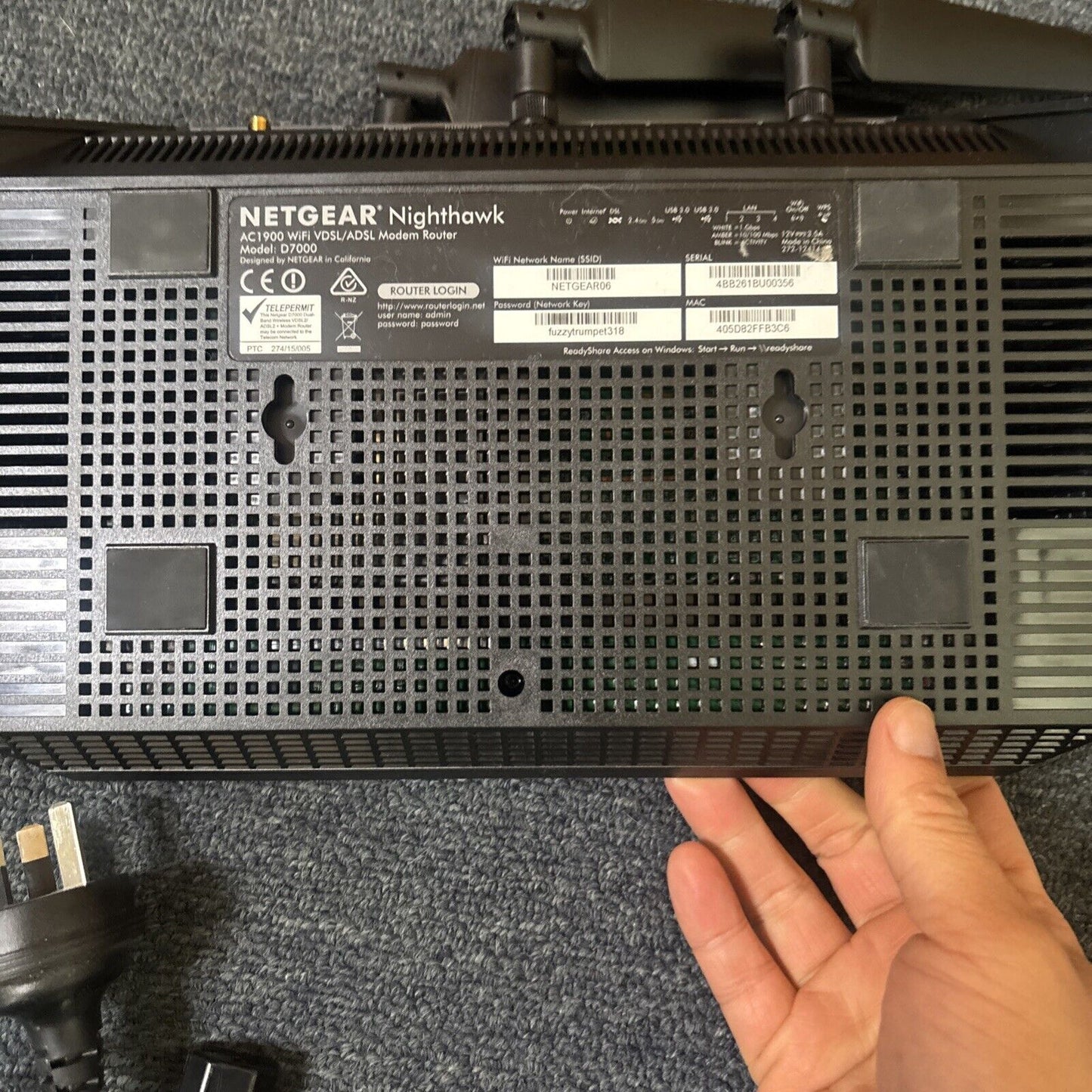 NETGEAR D7000 Nighthawk Dual-band Ac1900 WiFi Modem Router NBN Compatible