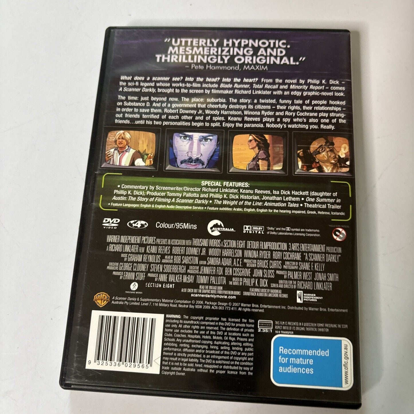 A Scanner Darkly (DVD, 2006) Keanu Reeves, Robert Downey Jr NEW Region 4
