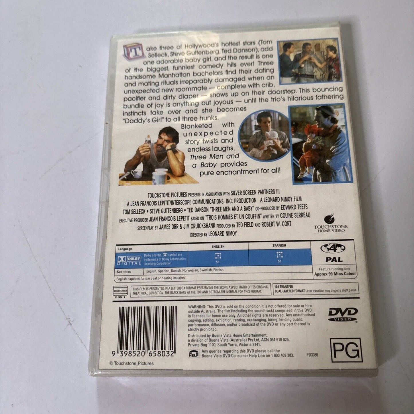 Three Men and a Baby (DVD, 1987) Tom Selleck, Ted Danson Region 4 *New Sealed*