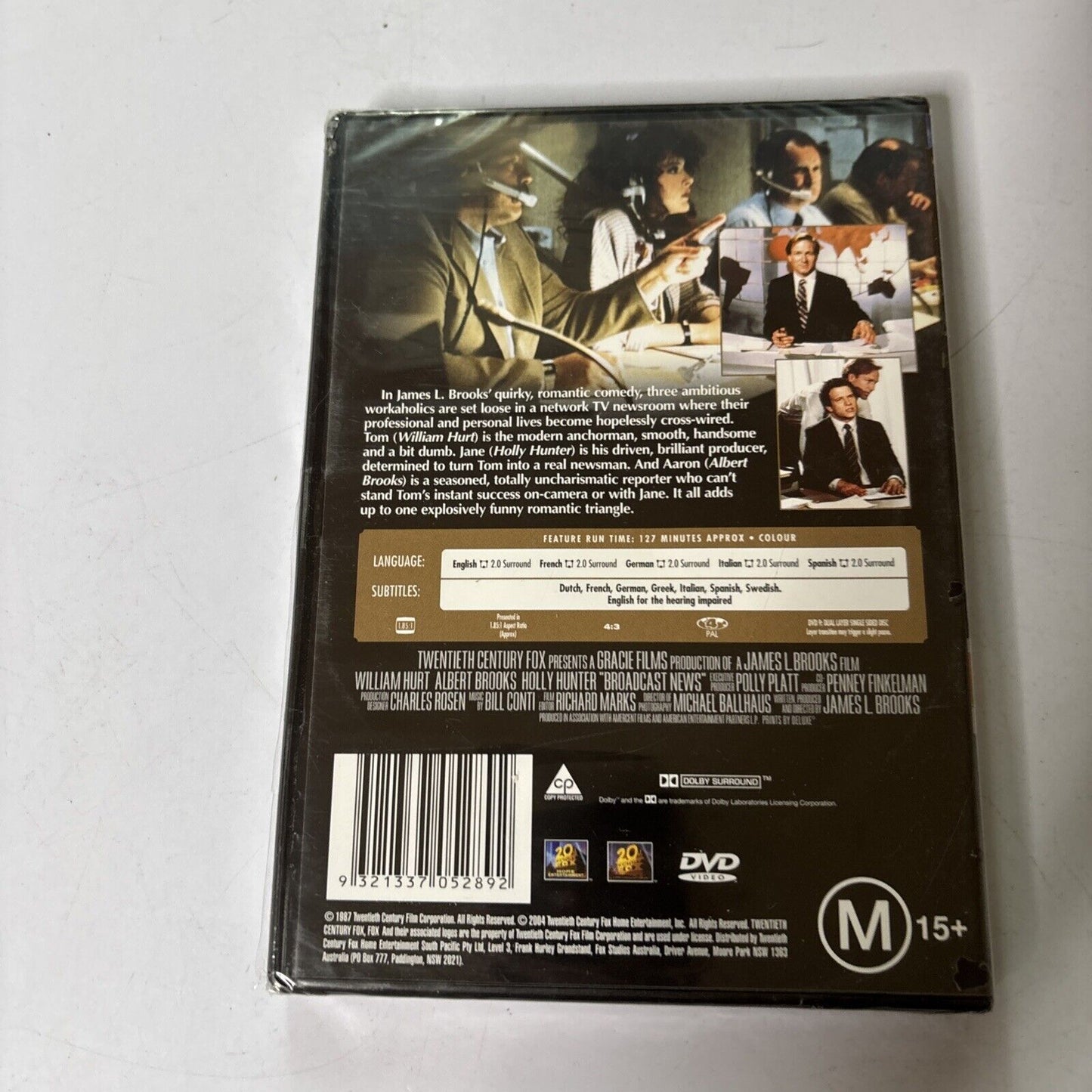 Broadcast News (DVD, 1987) William Hurt, Holly Hunter Region 4 *New Sealed*