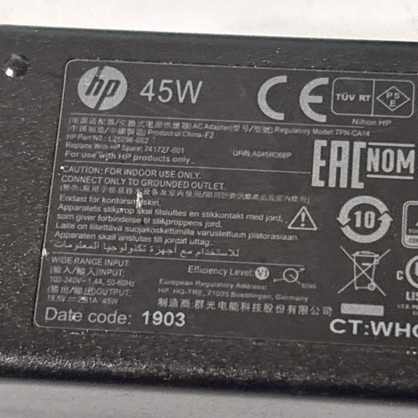 Genuine HP TPN-CA14 Laptop Adapter L25296-002 19.5V 2.81A