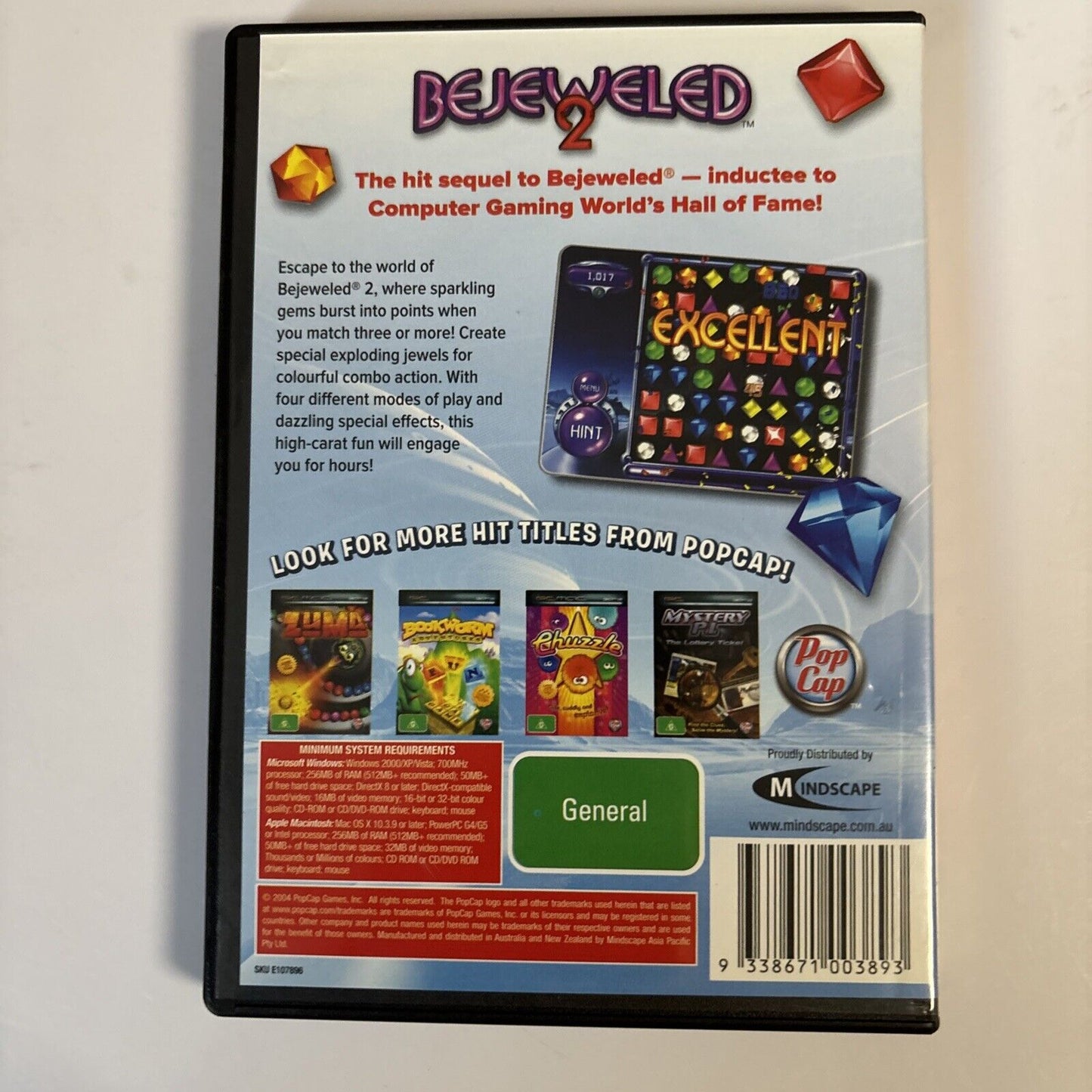Bejeweled 2 PC Mac CDROM Puzzle Game NEW
