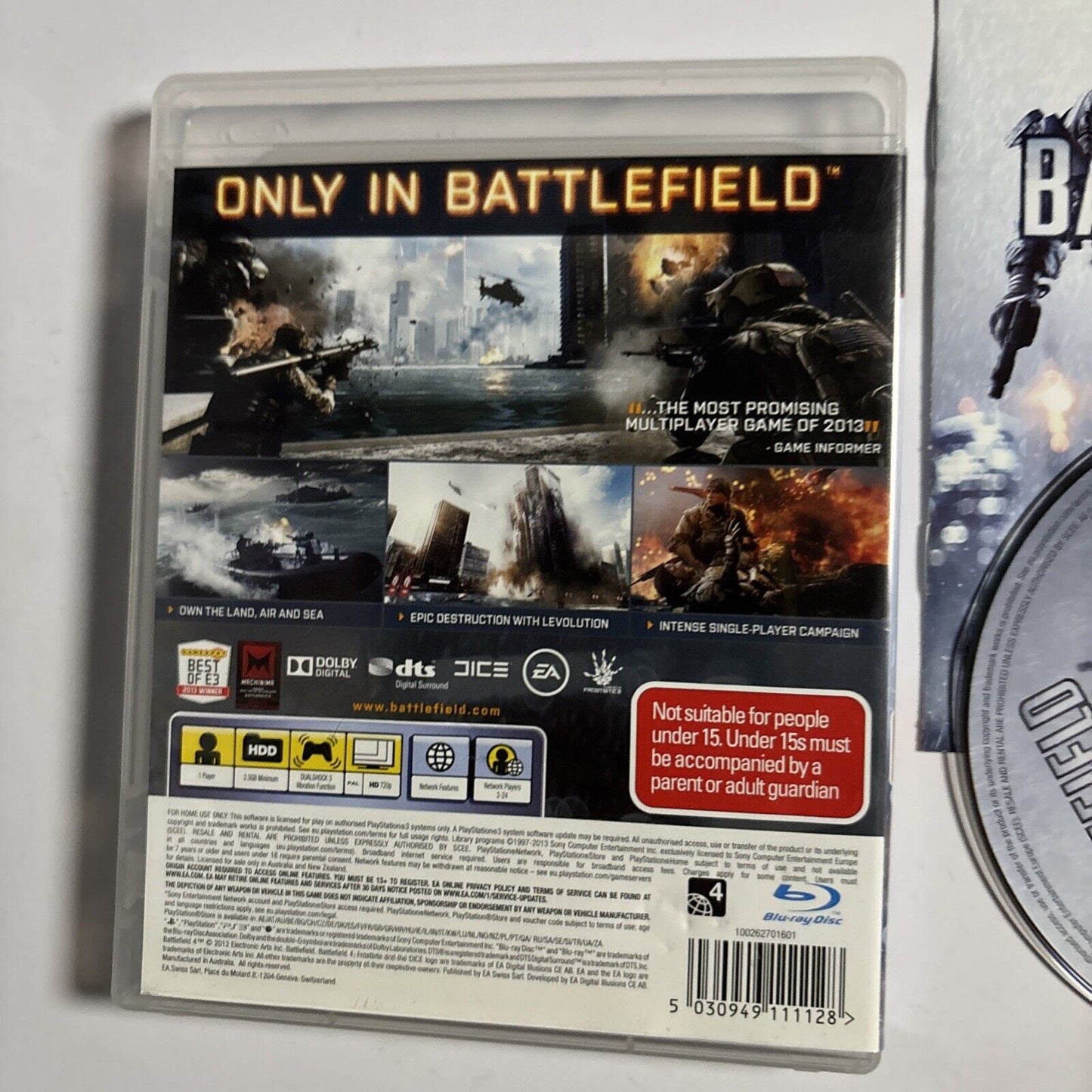 Battlefield 4 - Sony PlayStation 3 PS3 2013 Game & Manual