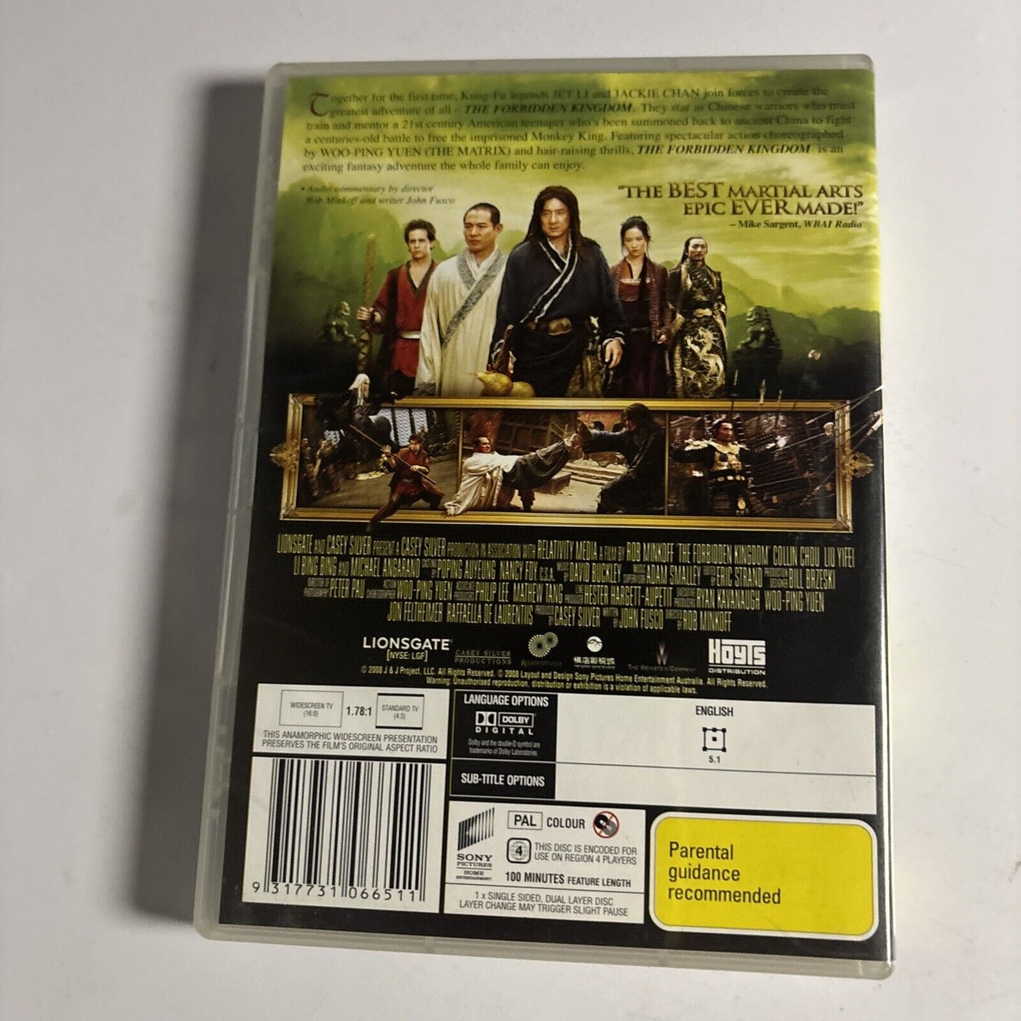 The Forbidden Kingdom (DVD, 2008) Jackie Chan Region 4