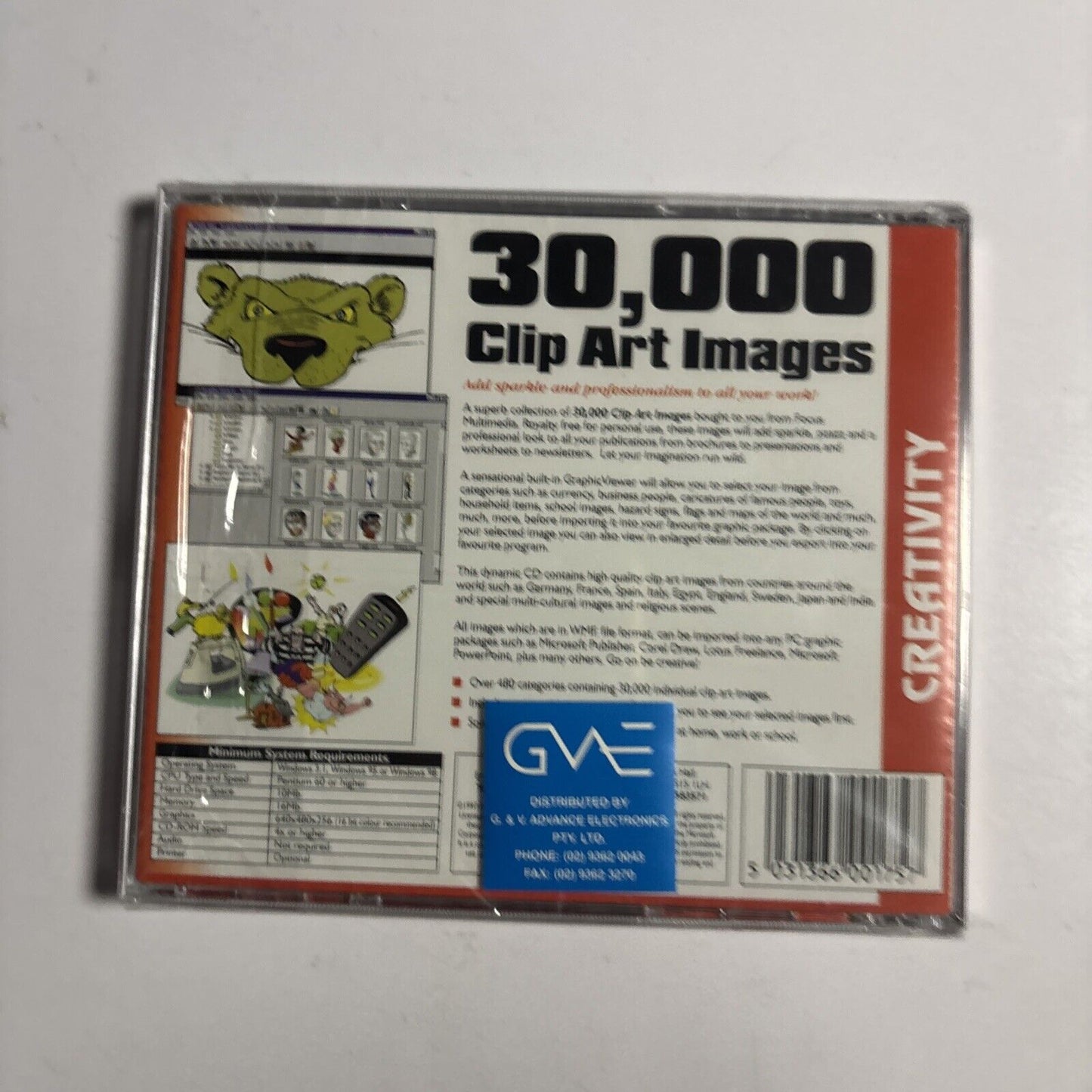 30,000 Clip Art Images Focus Essential PC CDROM Windows 95 *New Sealed*