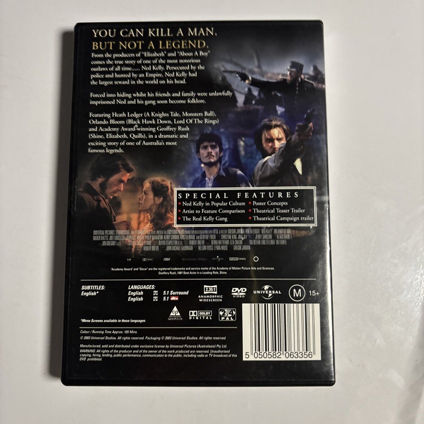 Ned Kelly (DVD, 2003) Heath Ledger, Naomi Watts, Geoffrey Rush NEW Region 4