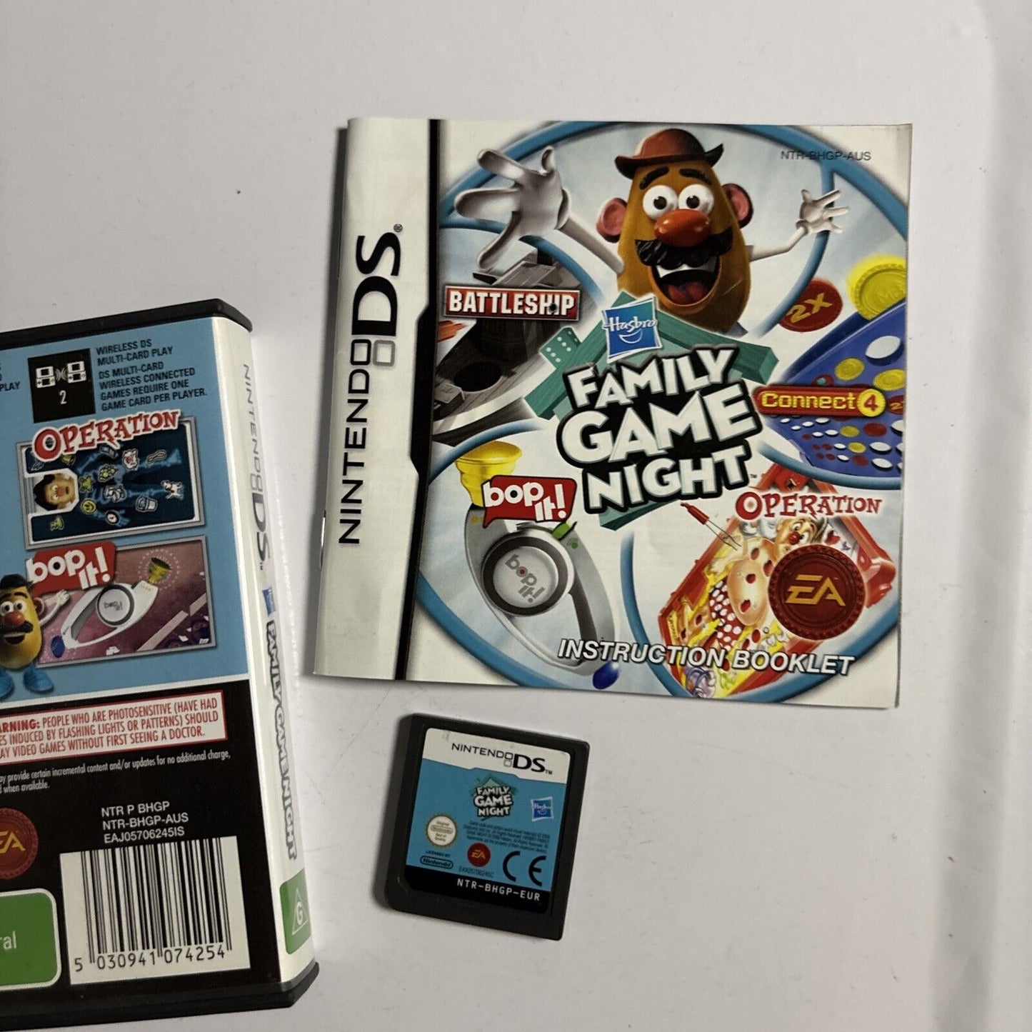 Hasbro Family Game Night Nintendo DS Game Manual