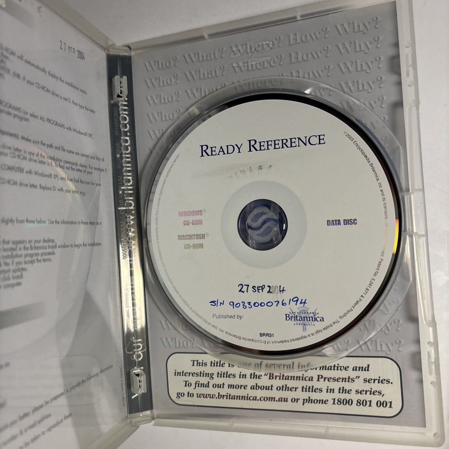 Encyclopaedia Britannica: Ready Reference PC Mac CDROM