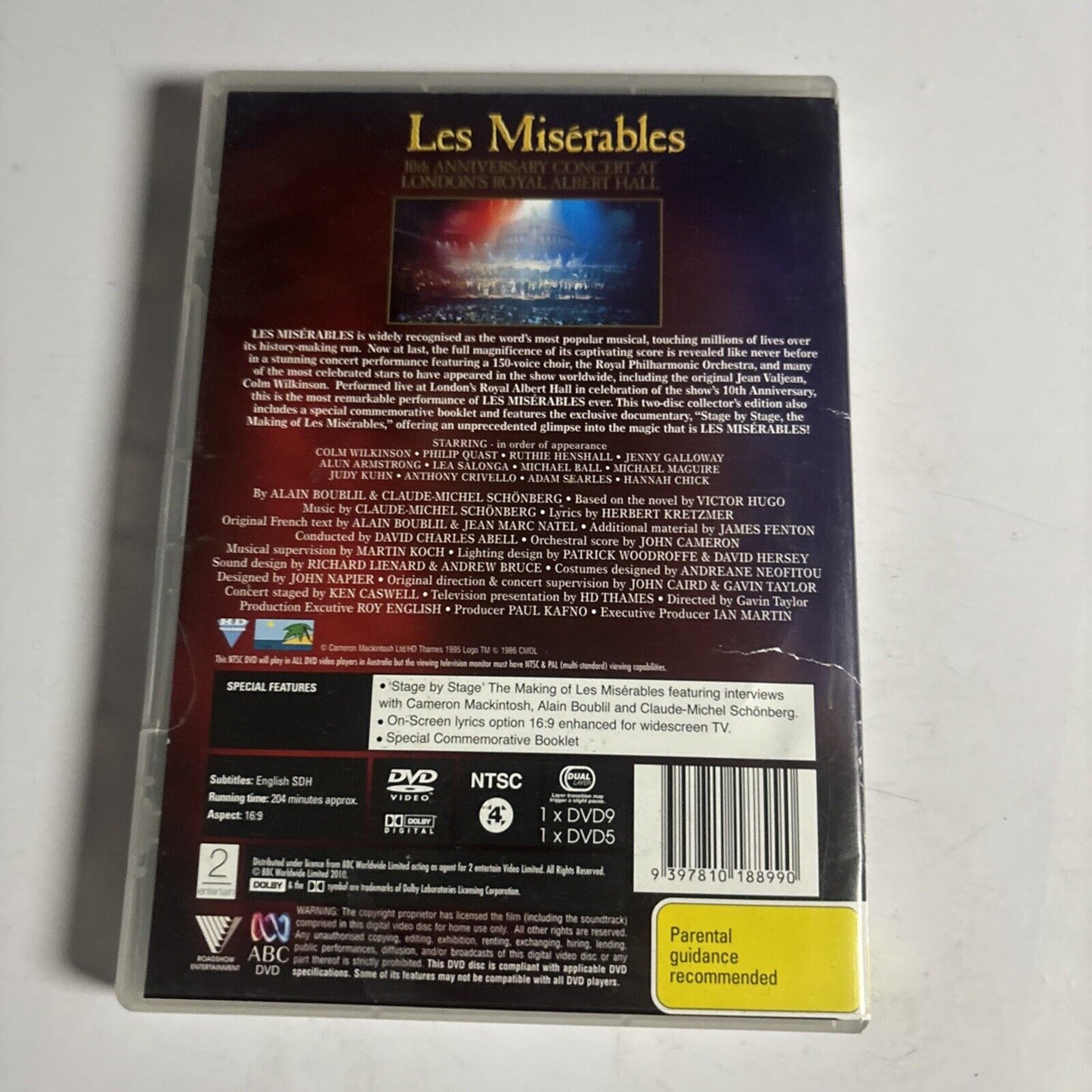 Les Miserables - 10th Anniversary Concert at the Royal Albert Hall (DVD, 1986)