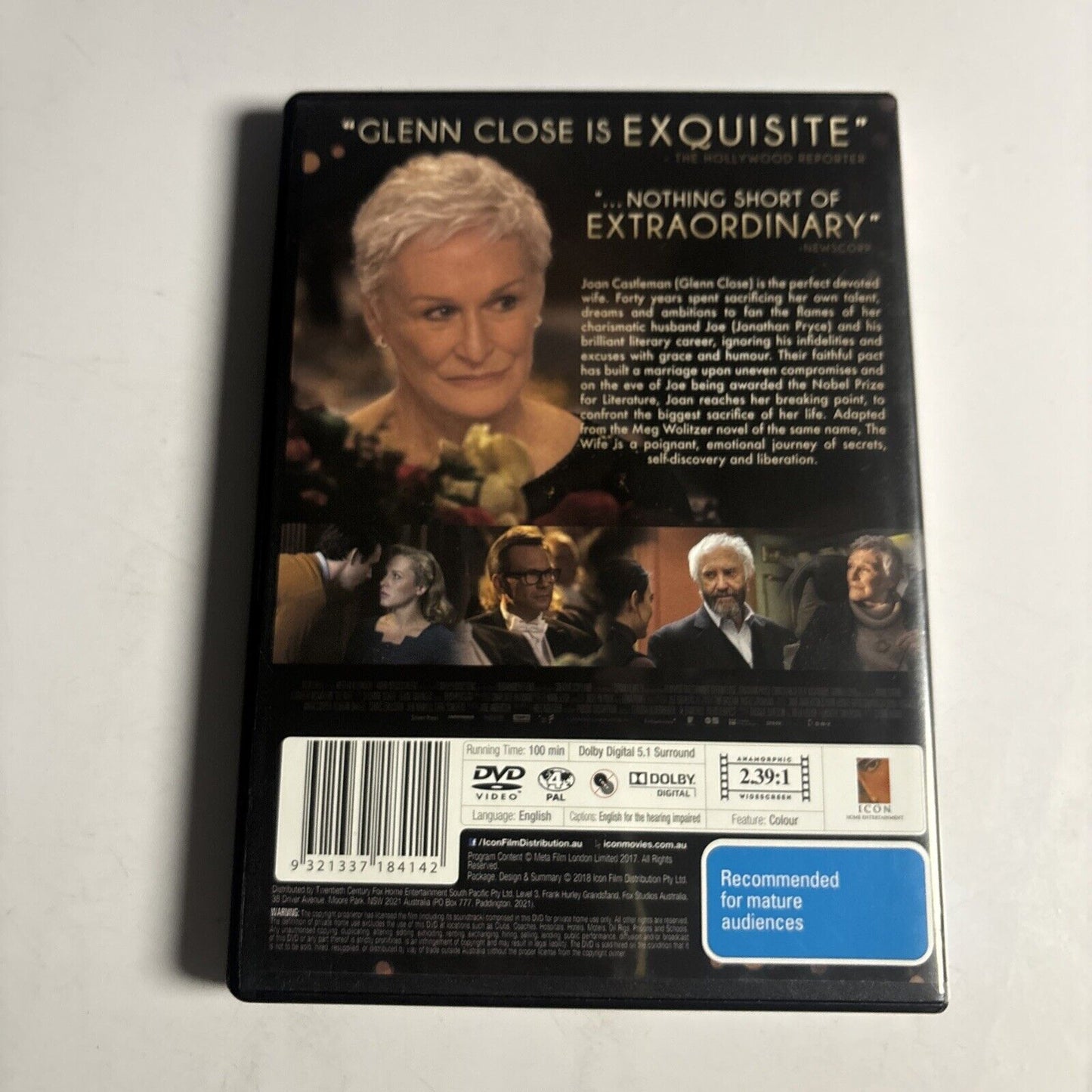 The Wife (DVD, 2017) Glenn Close, Jonathan Pryce, Christian Slater NEW Region 4