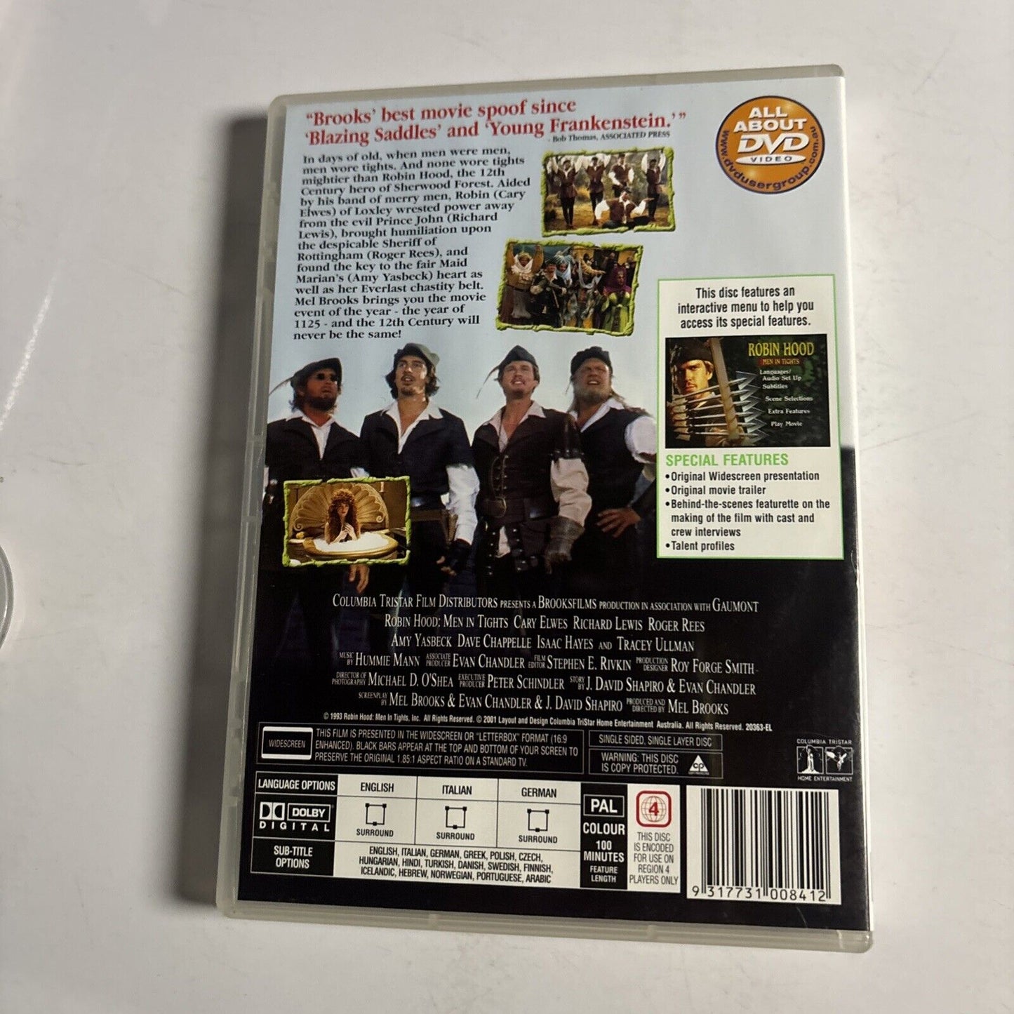 Robin Hood - Men in Tights (DVD, 1993) Cary Elwes, Richard Lewis NEWRegion 4