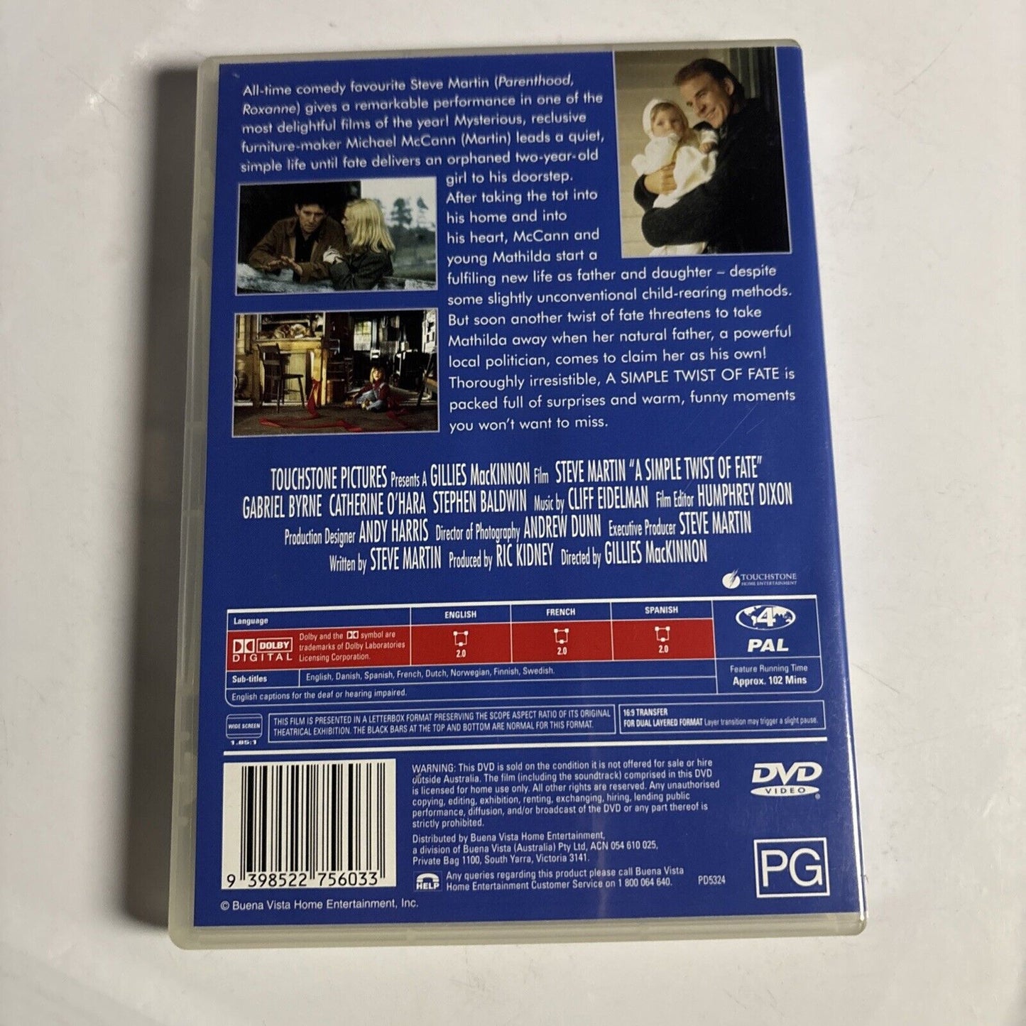 A Simple Twist of Fate (DVD, 1994) Steve Martin NEW Region 4
