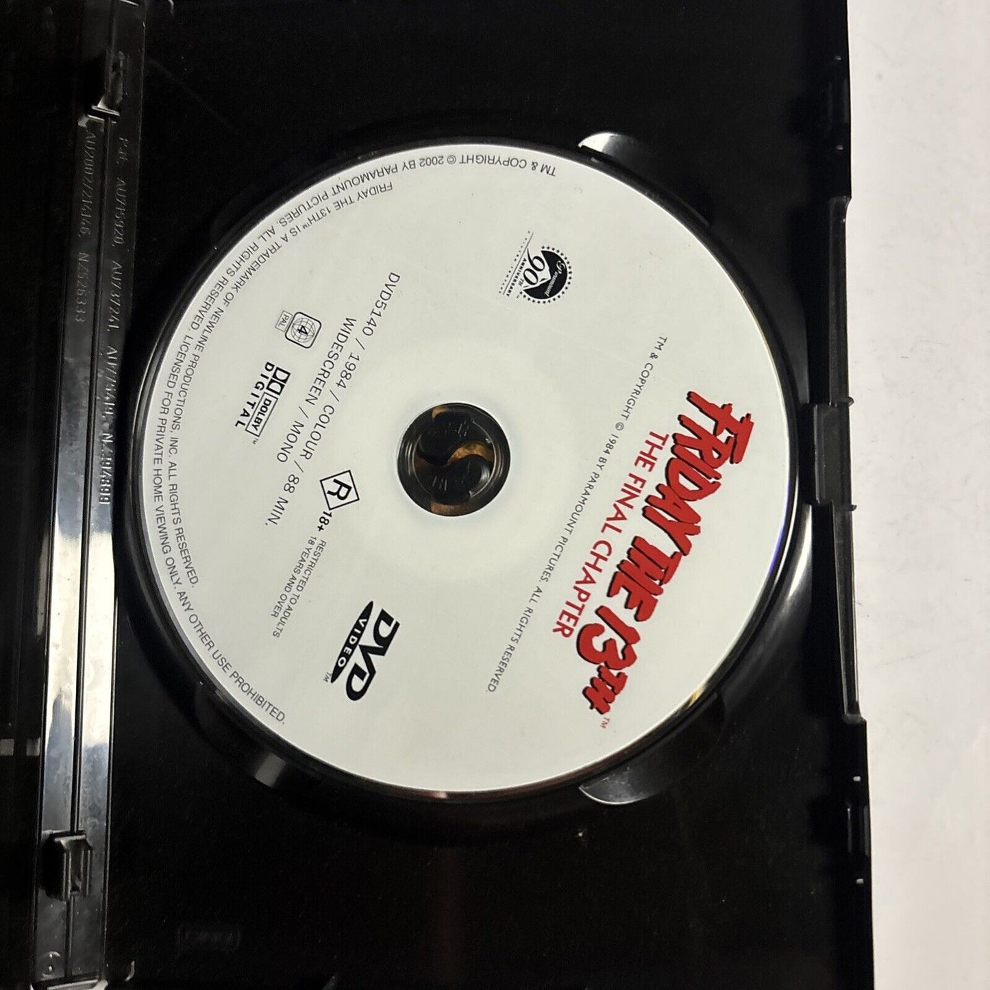 Friday the 13th - The Final Chapter : Part 4 (DVD, 1984) Region 4